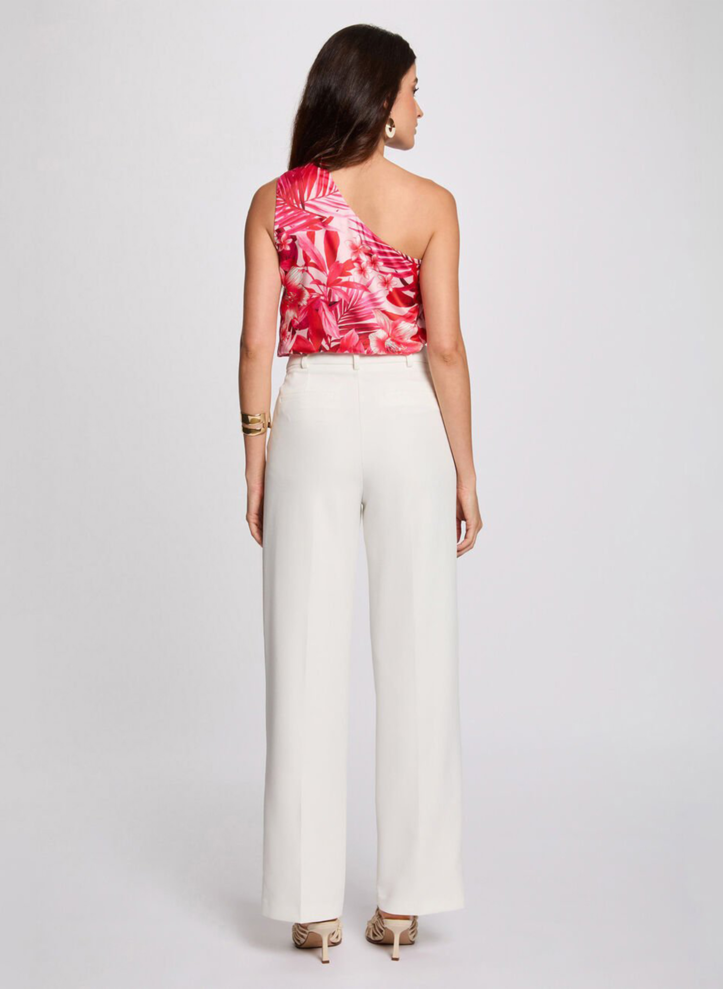 Pantalon droit à pinces Blanc