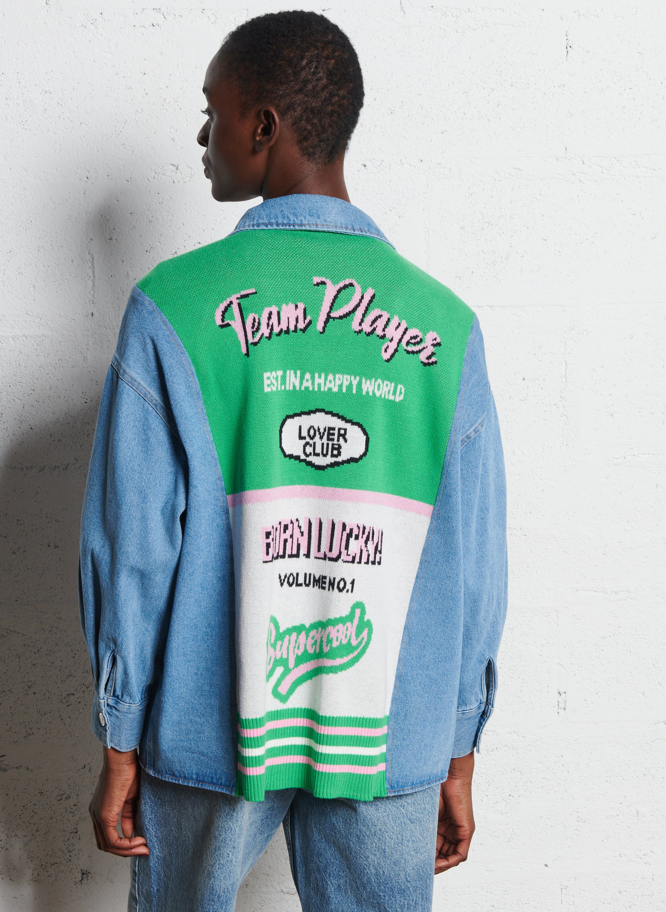 Surchemise col classique en denim de coton BERENICE Bleu