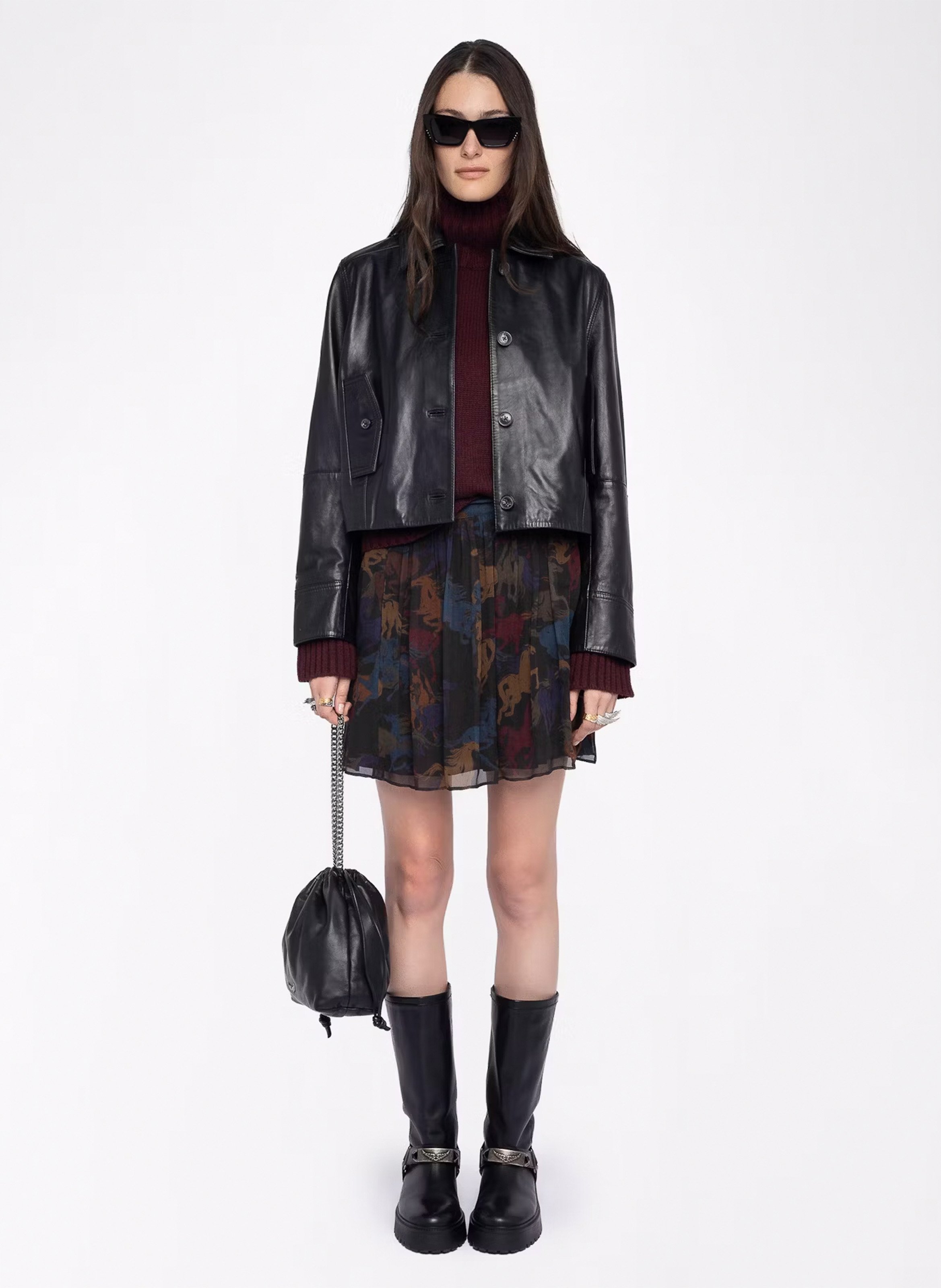 Jupe courte imprimée ZADIG&VOLTAIRE Marron