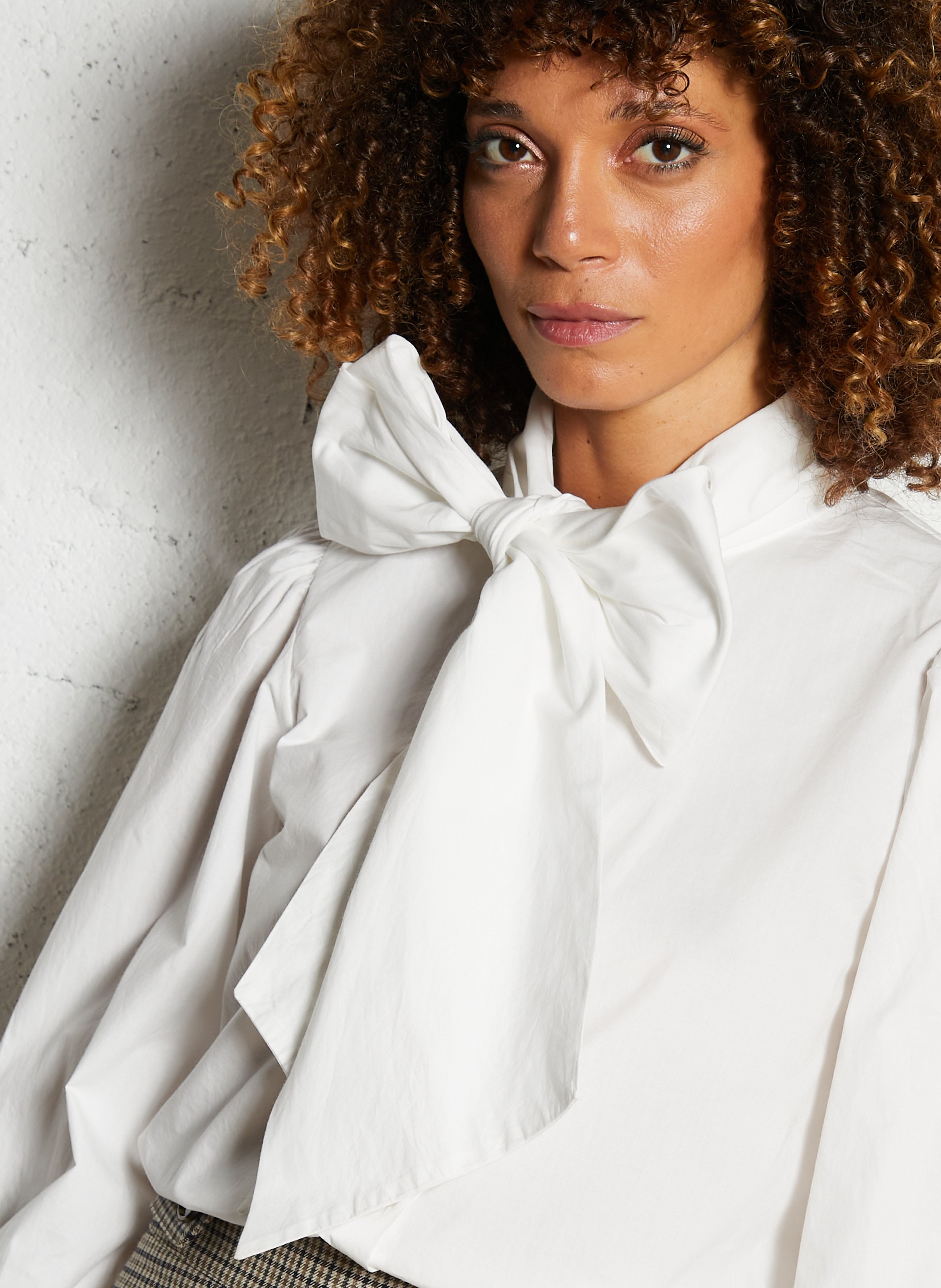 Capri plain oversized shirt PETITE MENDIGOTE White