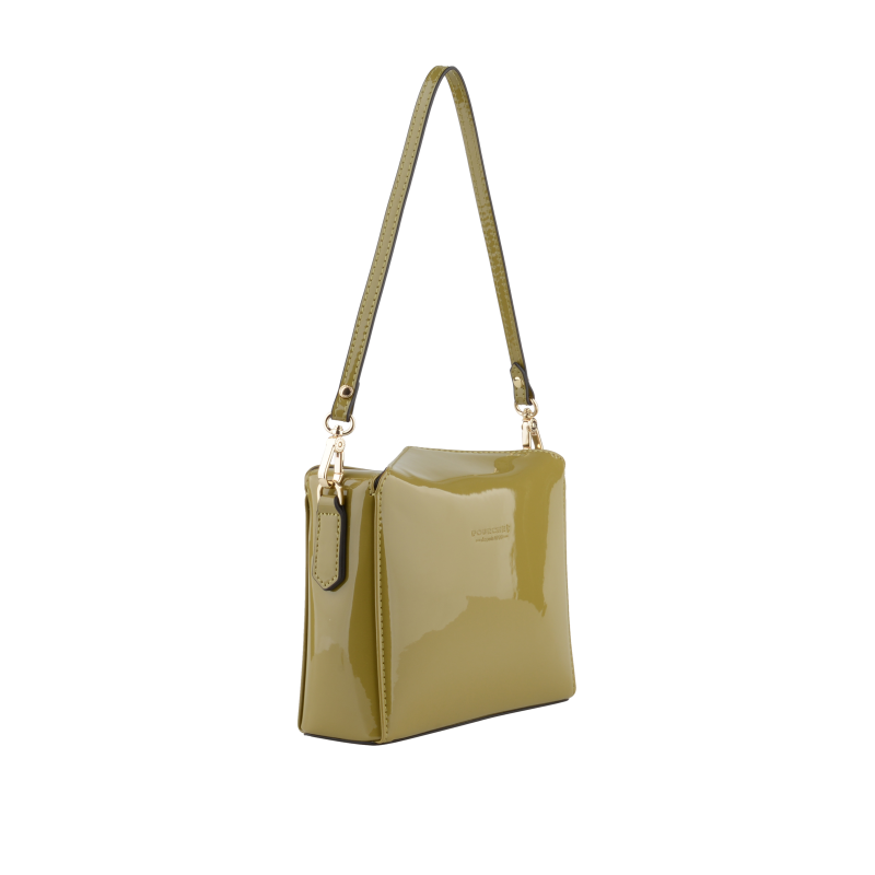Shoulder bag - synthetic and leather POURCHET Khaki