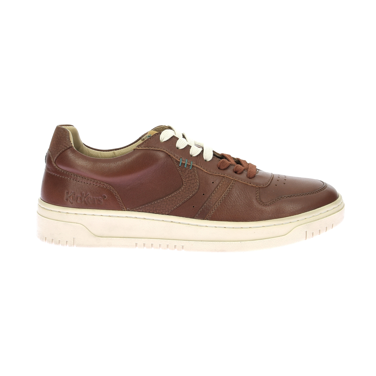 Low leather trainers KICKERS Brown