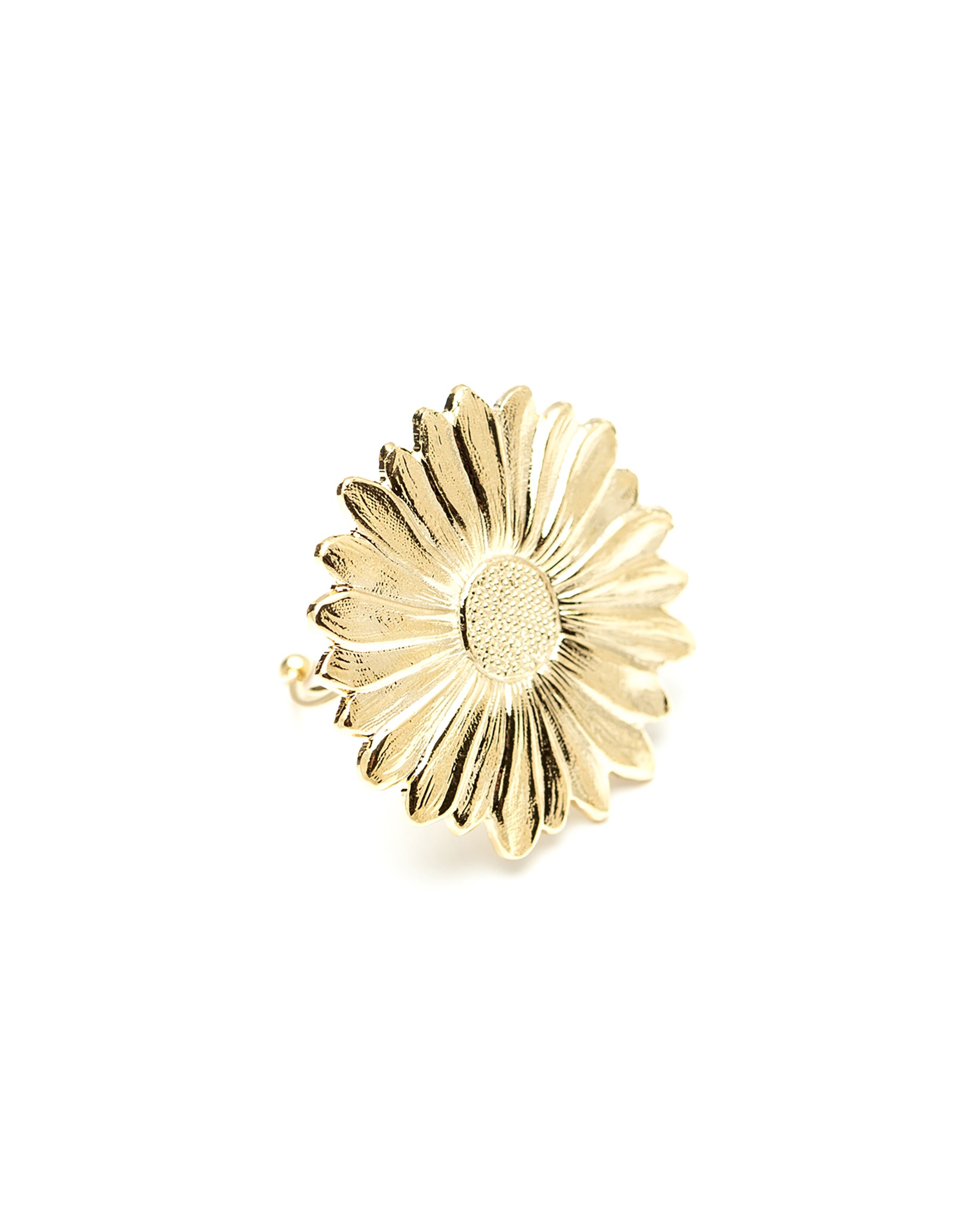 ORPHÉE - Silver-plated flower maxi ring MONSIEUR SIMONE Golden