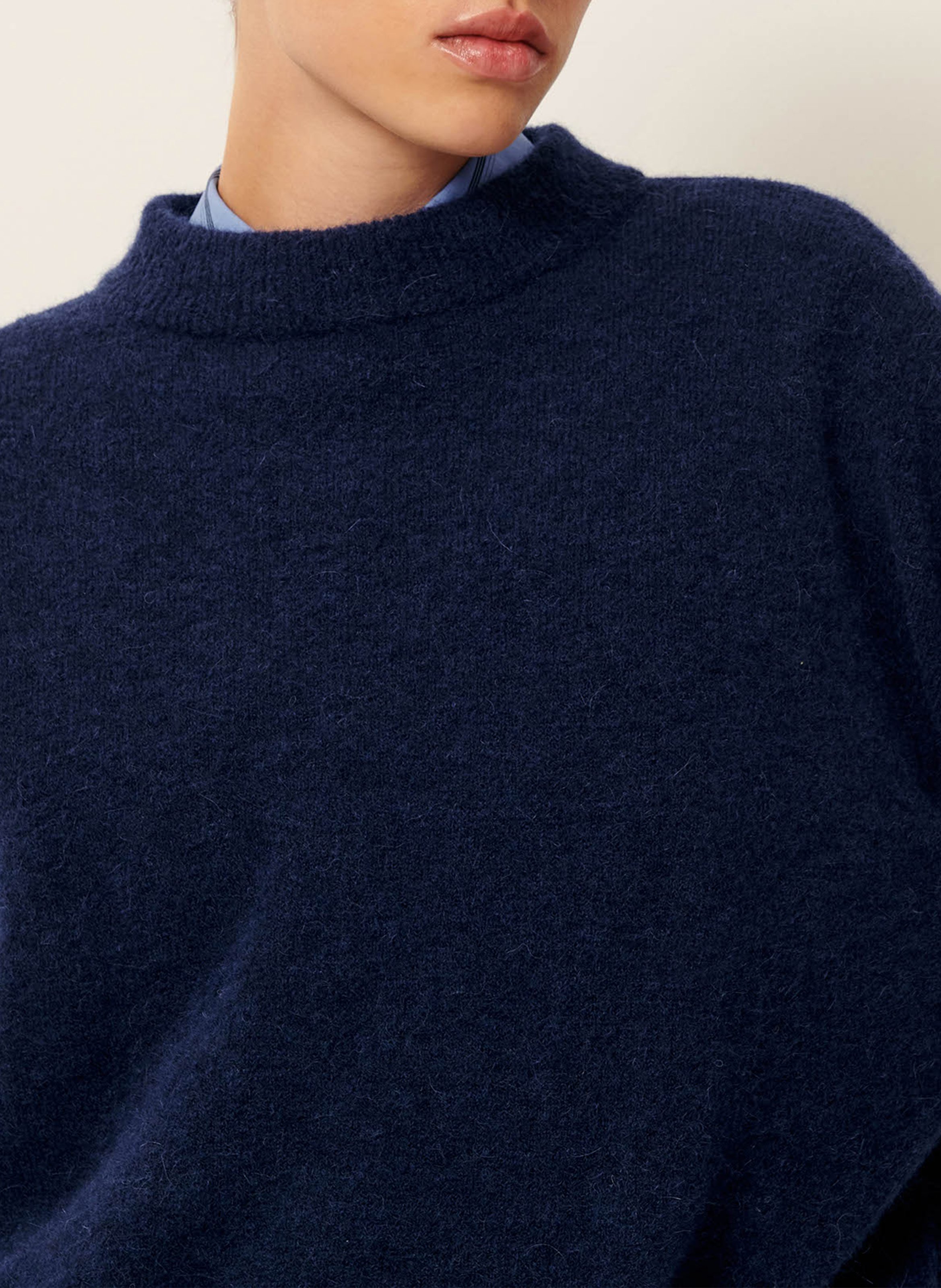 Pull ample en laine mélangée SESSUN Bleu