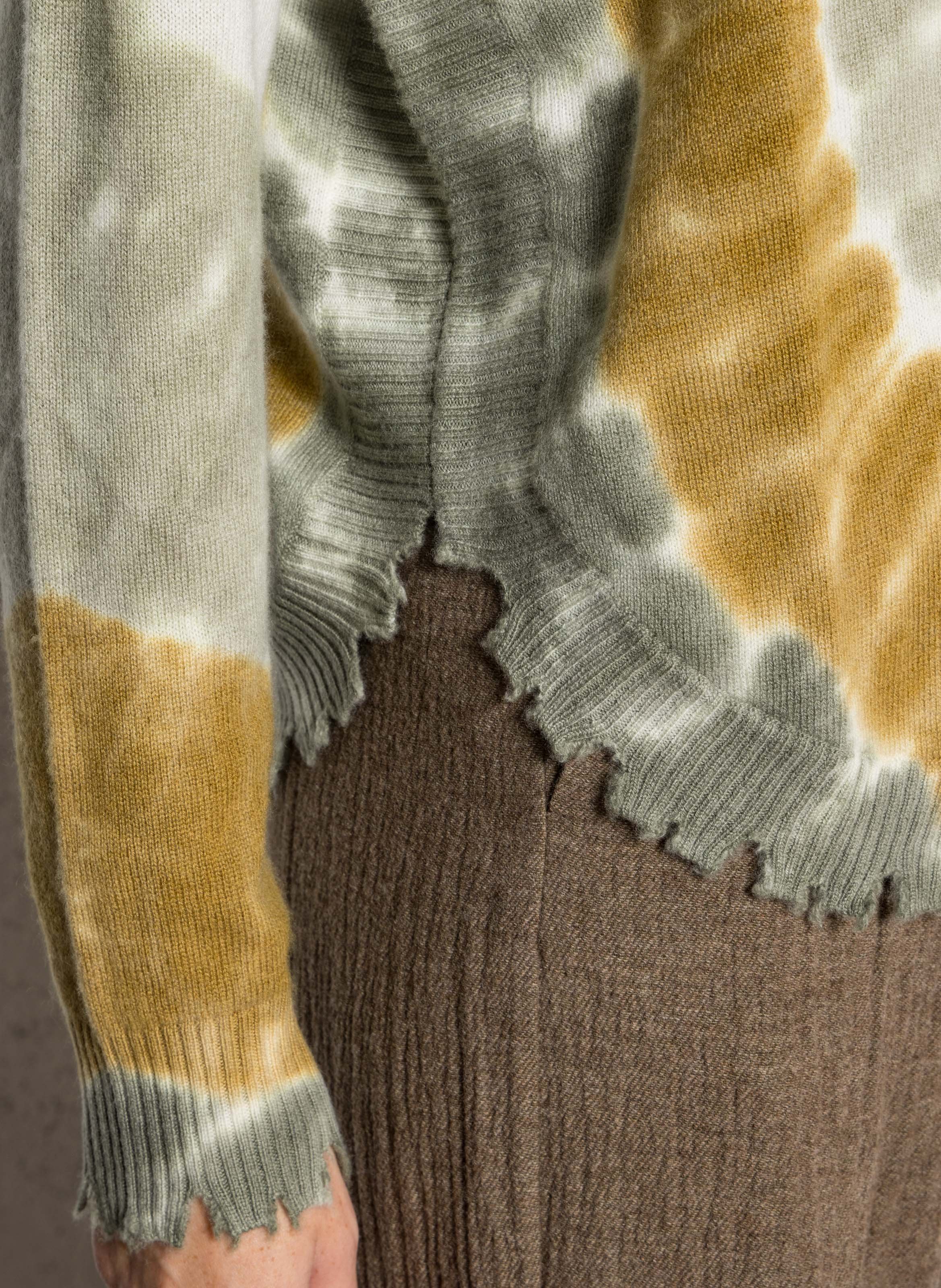 Pull tie-and-dye en cachemire KUJTEN Jaune