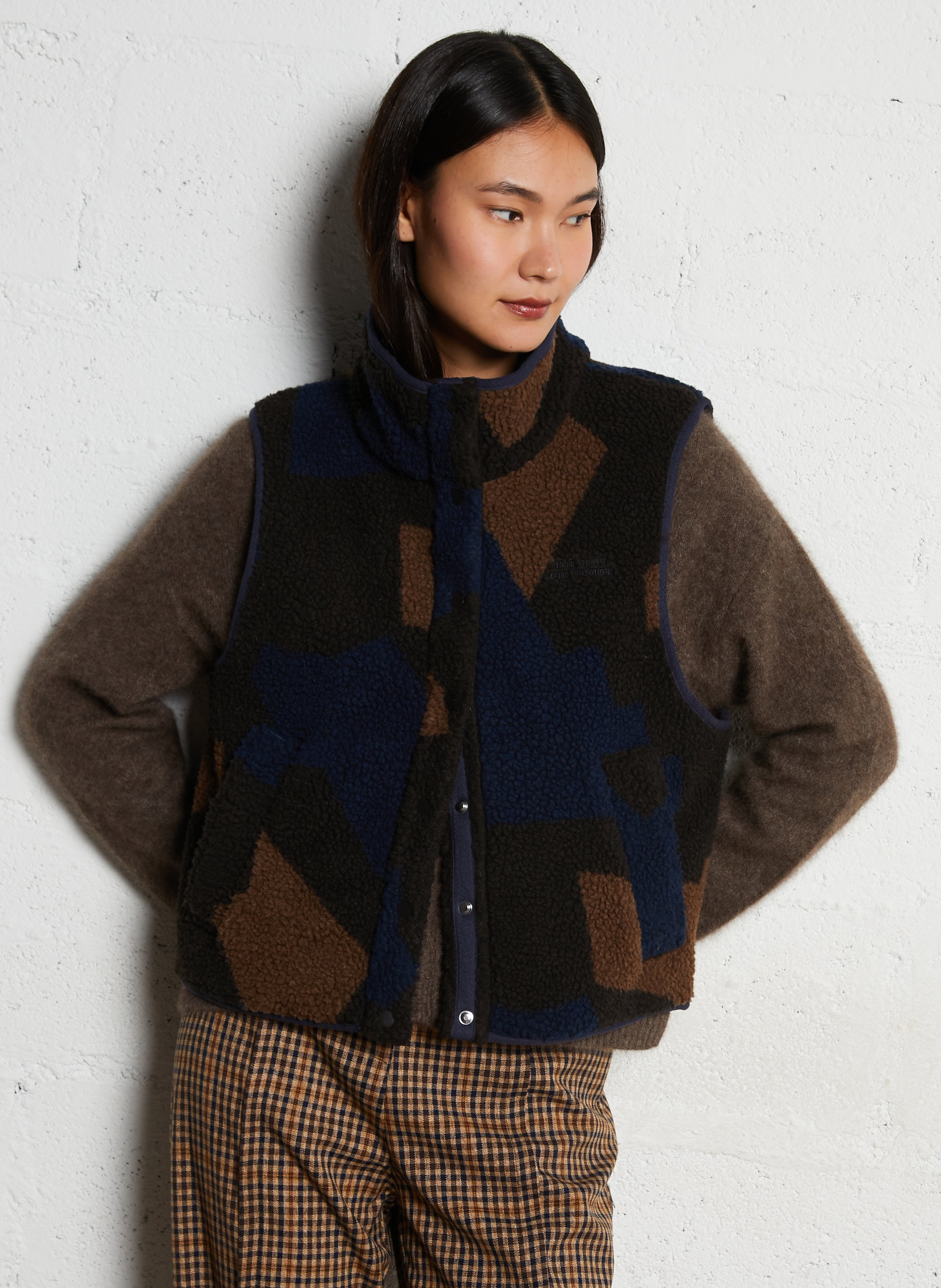 Veste col montant polaire THE TINY BIG SISTER Multicolore