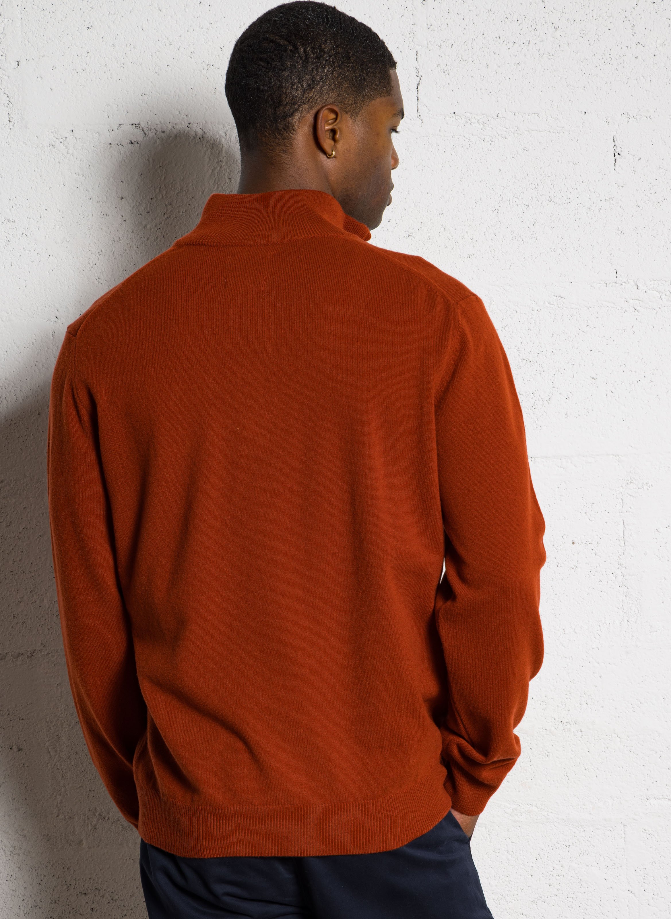 High-neck wool sweater with zip GANT Red
