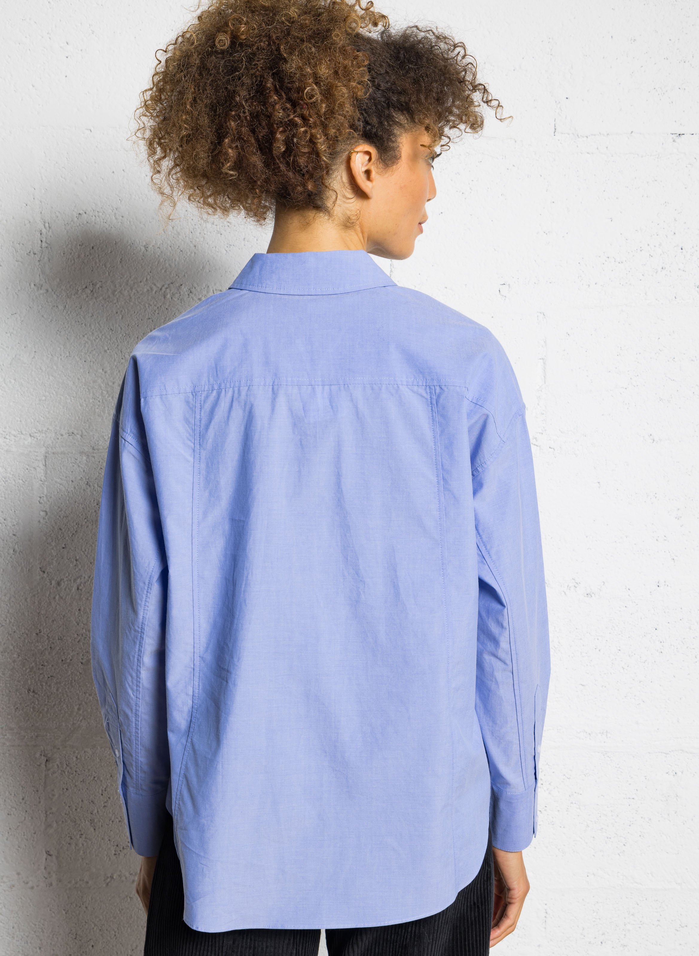 Chemise en coton col classique SUD EXPRESS Bleu