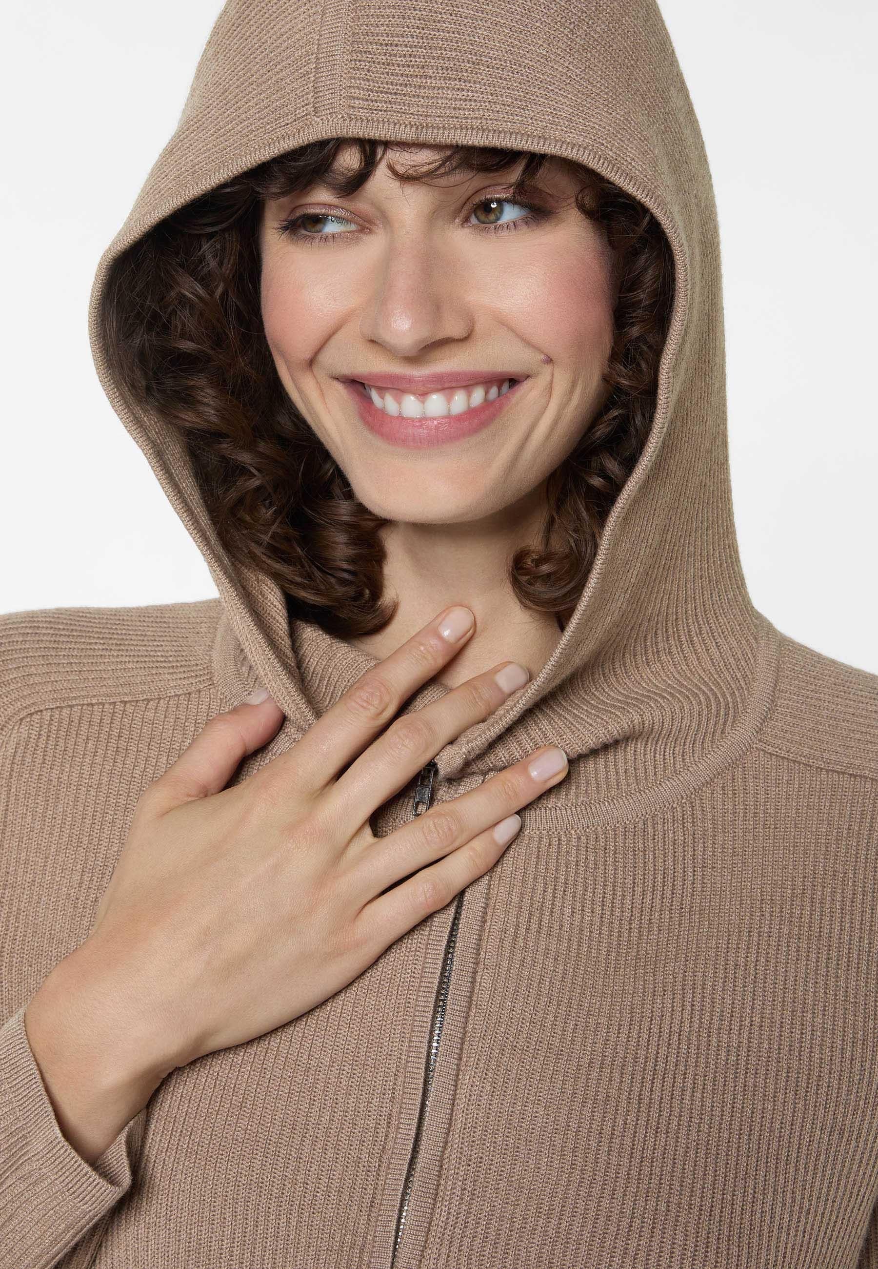 Ribbed Hooded Sweater RODIER Brown