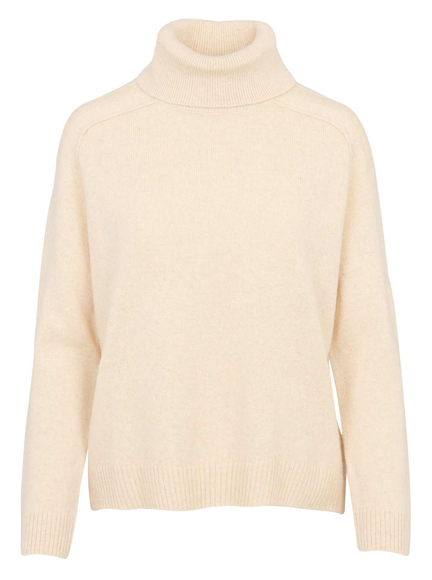 Pull col roulé en laine Beige