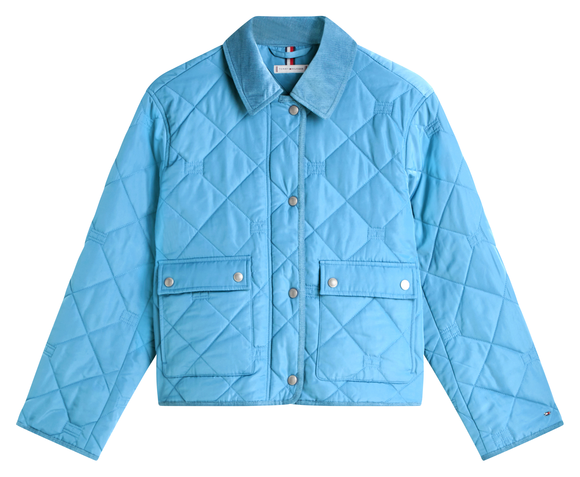 Veste droite matelassée à col velours TOMMY HILFIGER Bleu