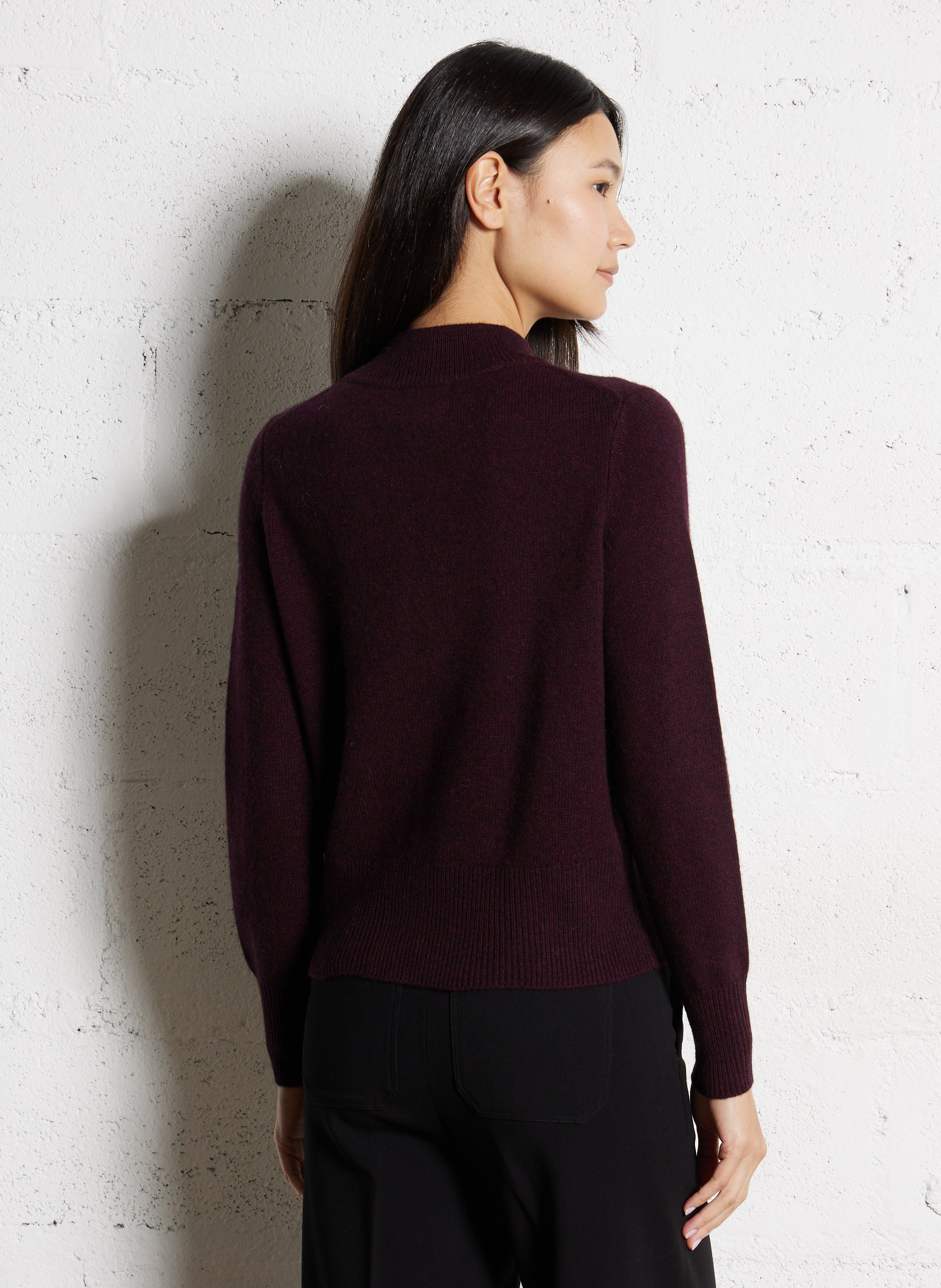 Round-neck wool cardigan MAISON 123 Purple