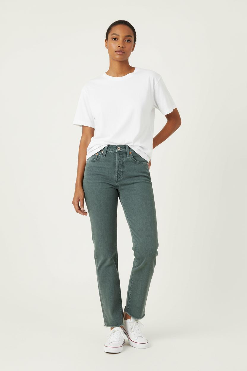Cropped slim jeans with studs LEVI'S - Seconde main Green