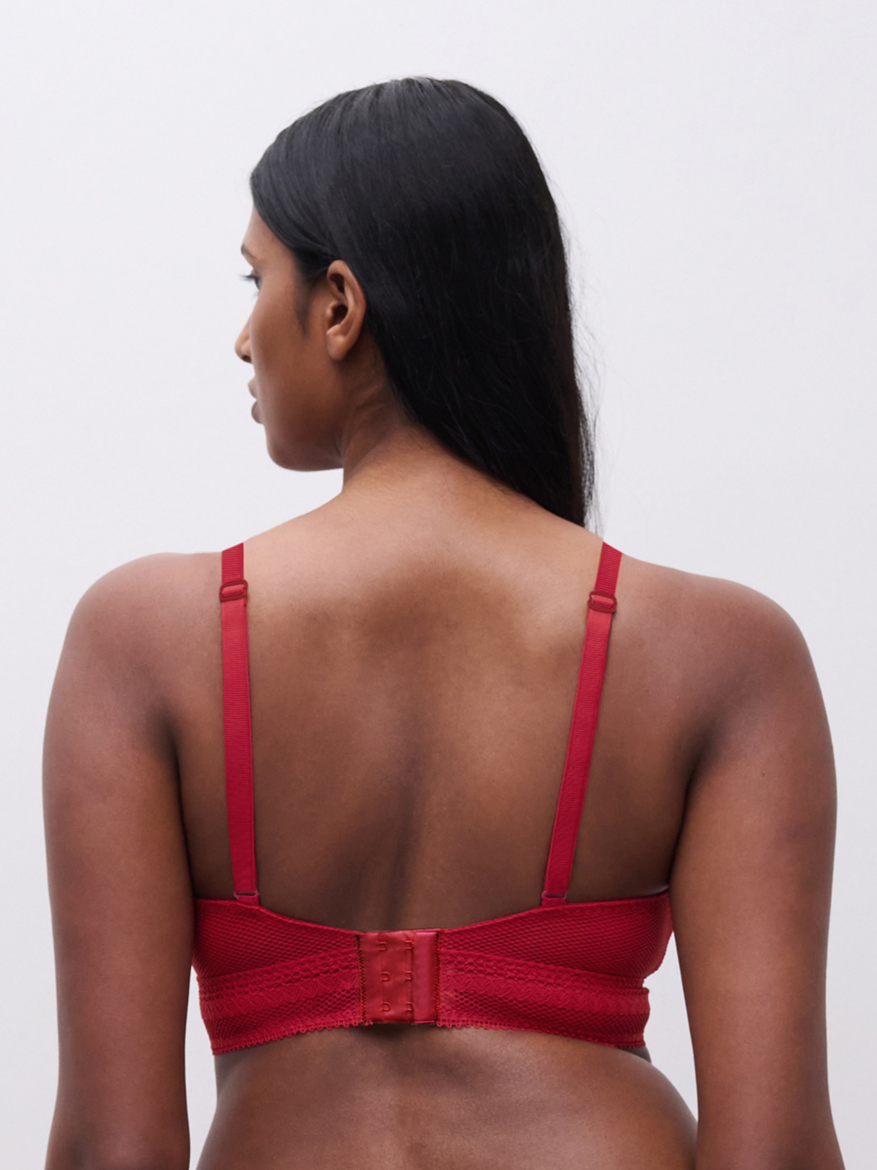 Non-wired support bra with cups CHANTELLE PULP Red