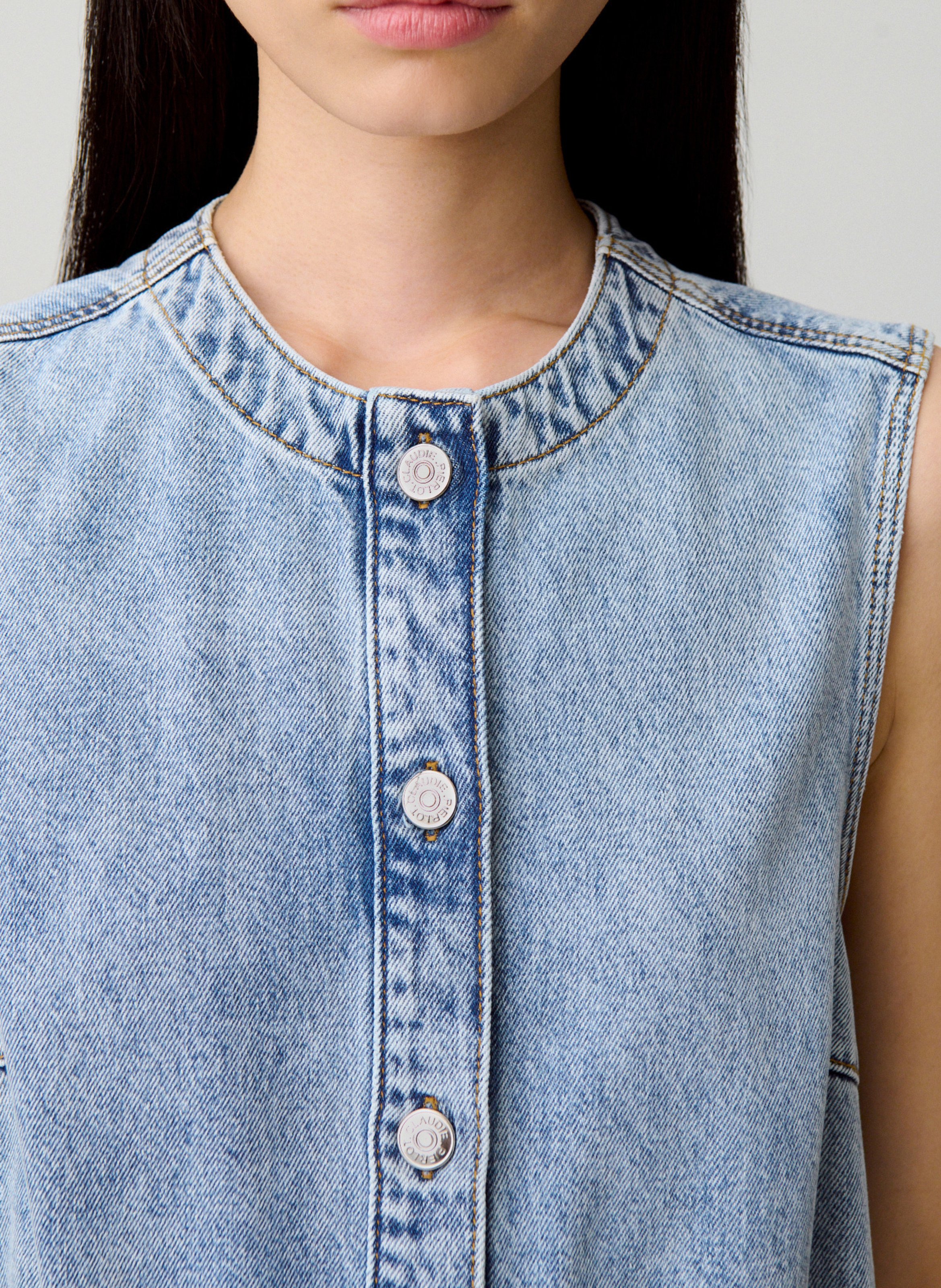 Robe en jean évasée en coton CLAUDIE PIERLOT Bleu