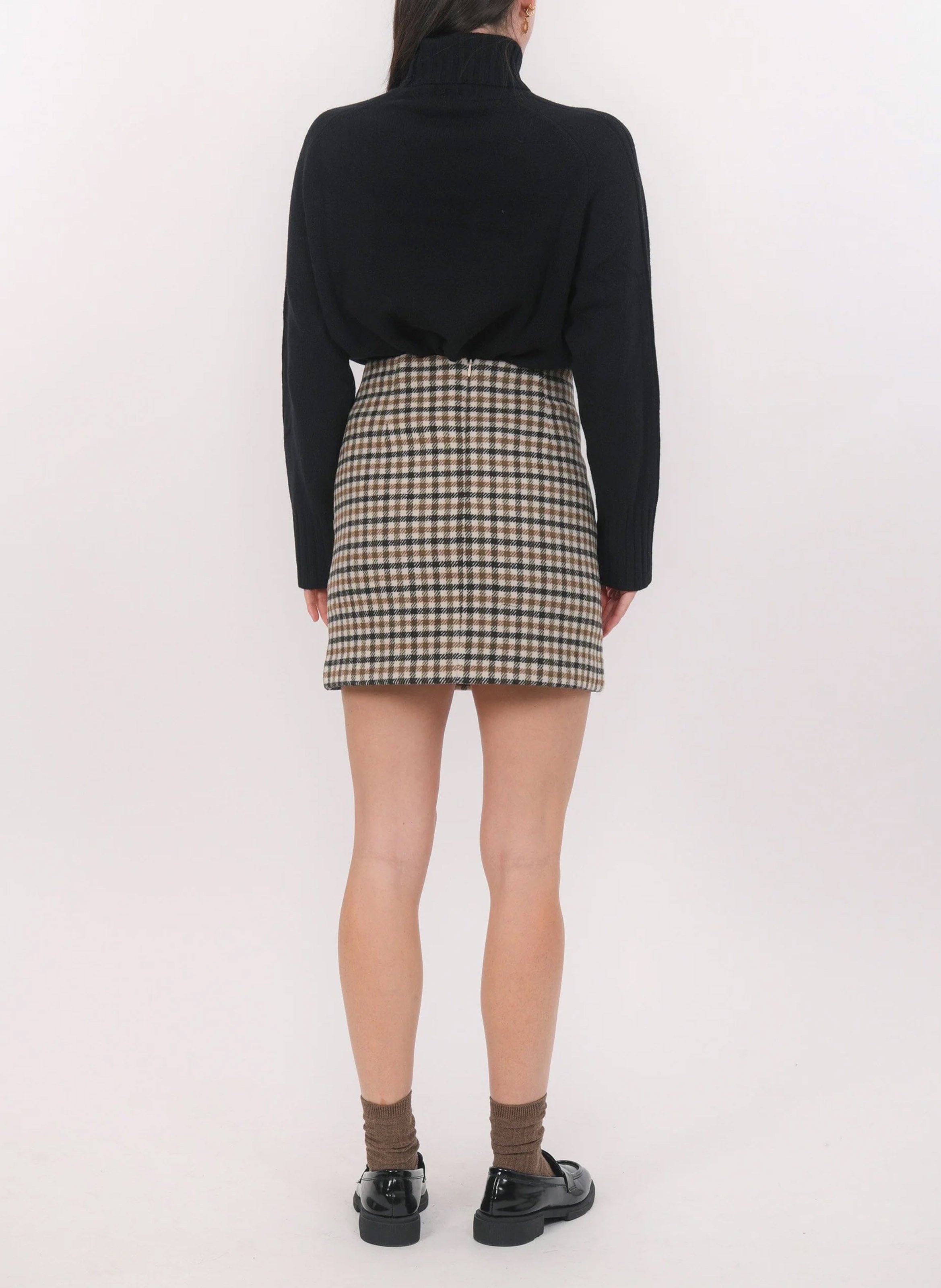 Jupe courte en laine mélangée KOOKAI Vert