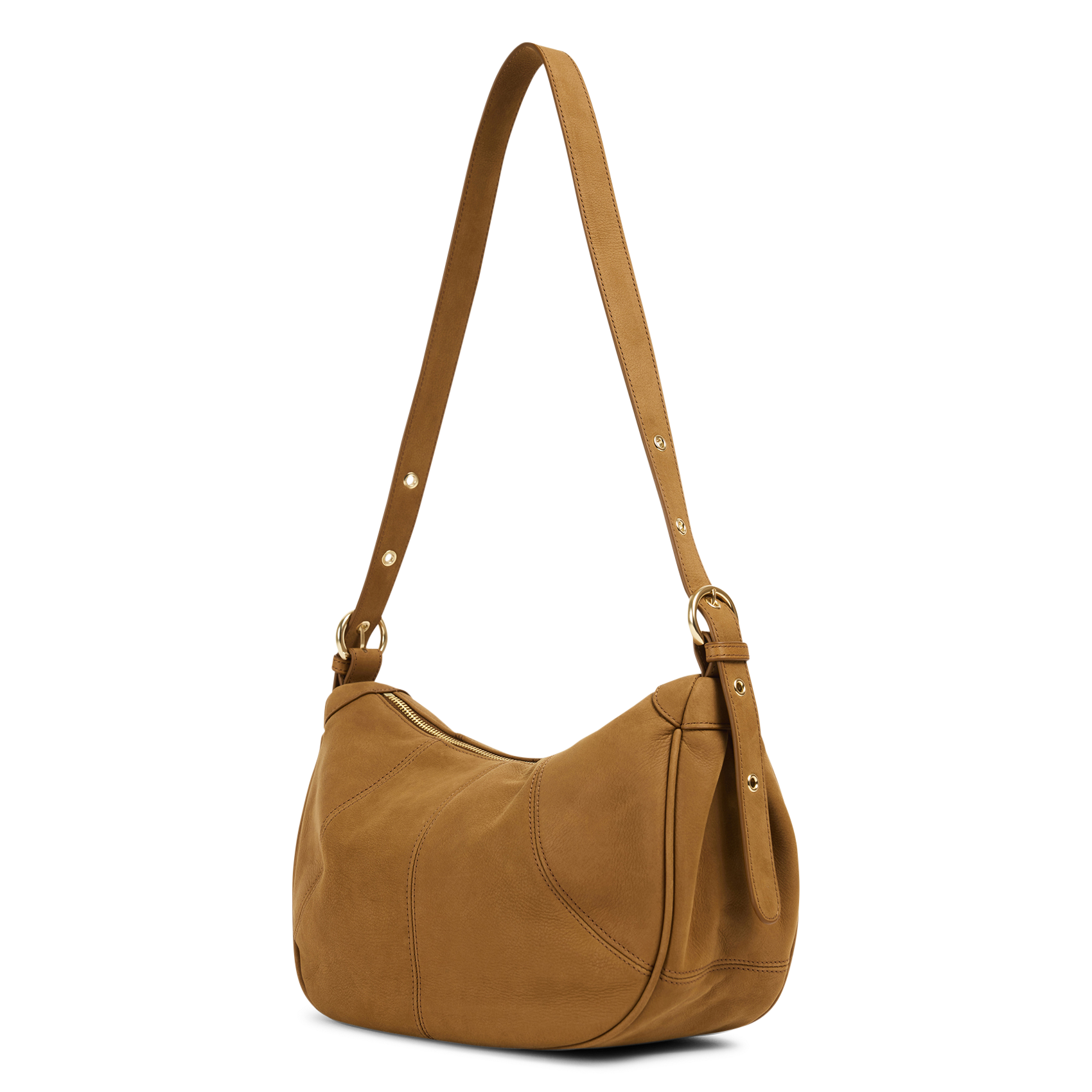 Sac bandoulière en cuir lisse NAT & NIN Marron