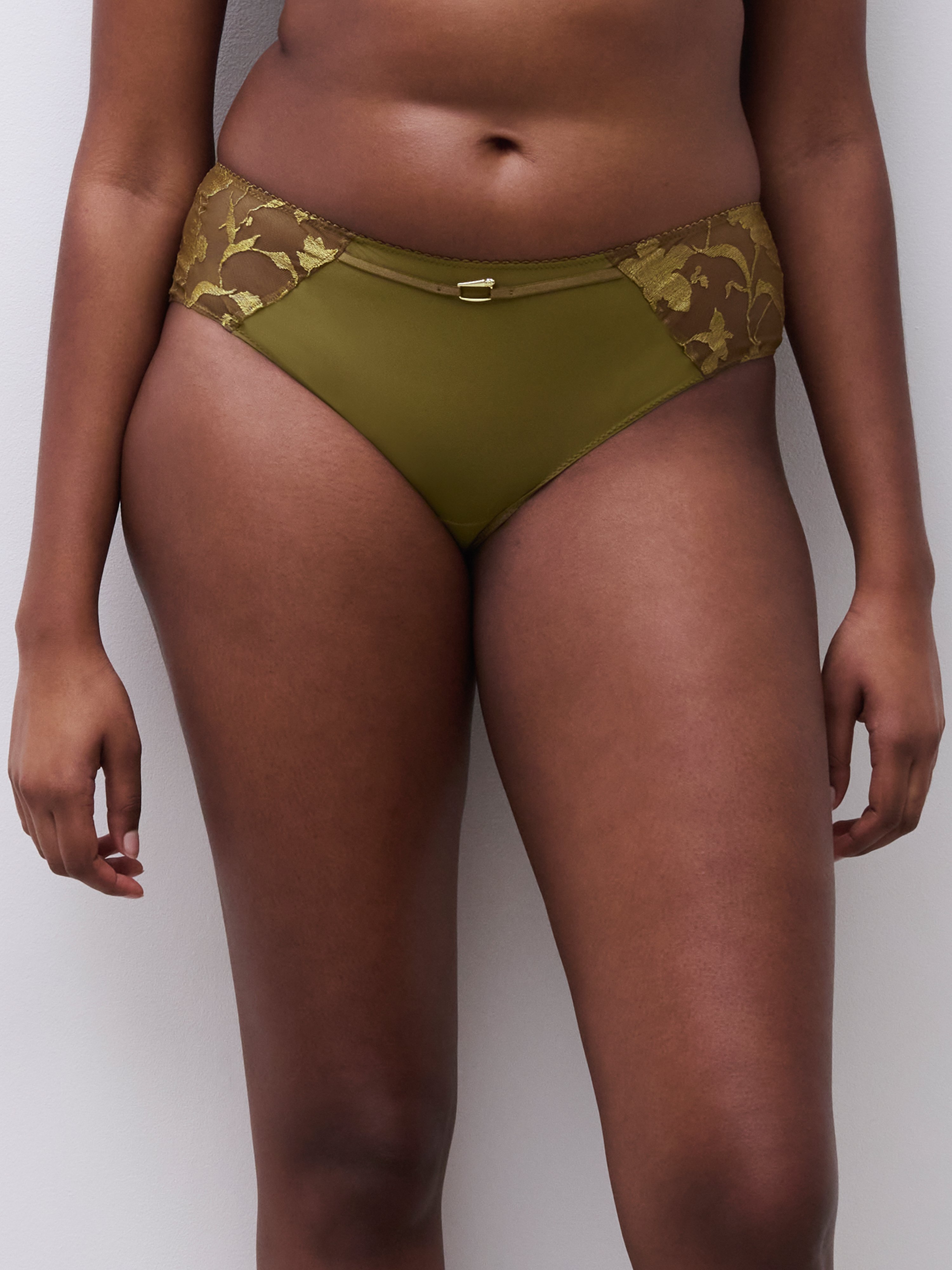 Shorty floral embroidery CHANTELLE Green