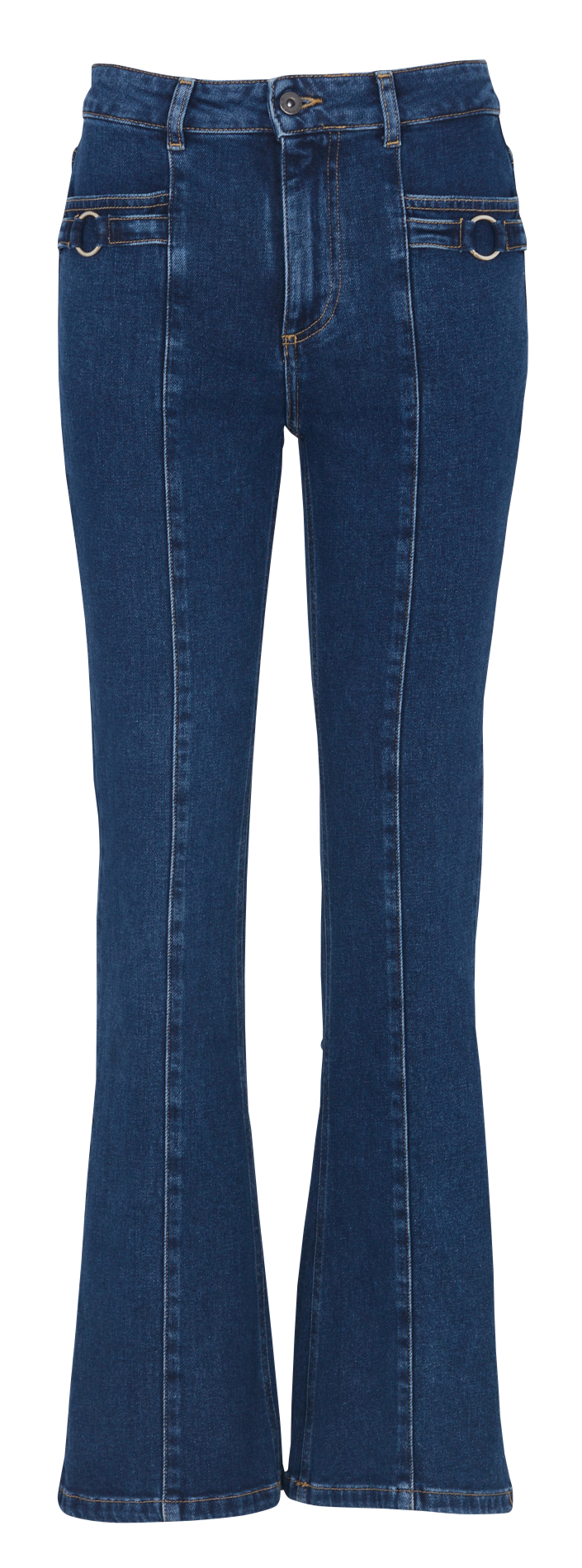 Jean flare en coton bio mélangé LA FEE MARABOUTEE Bleu