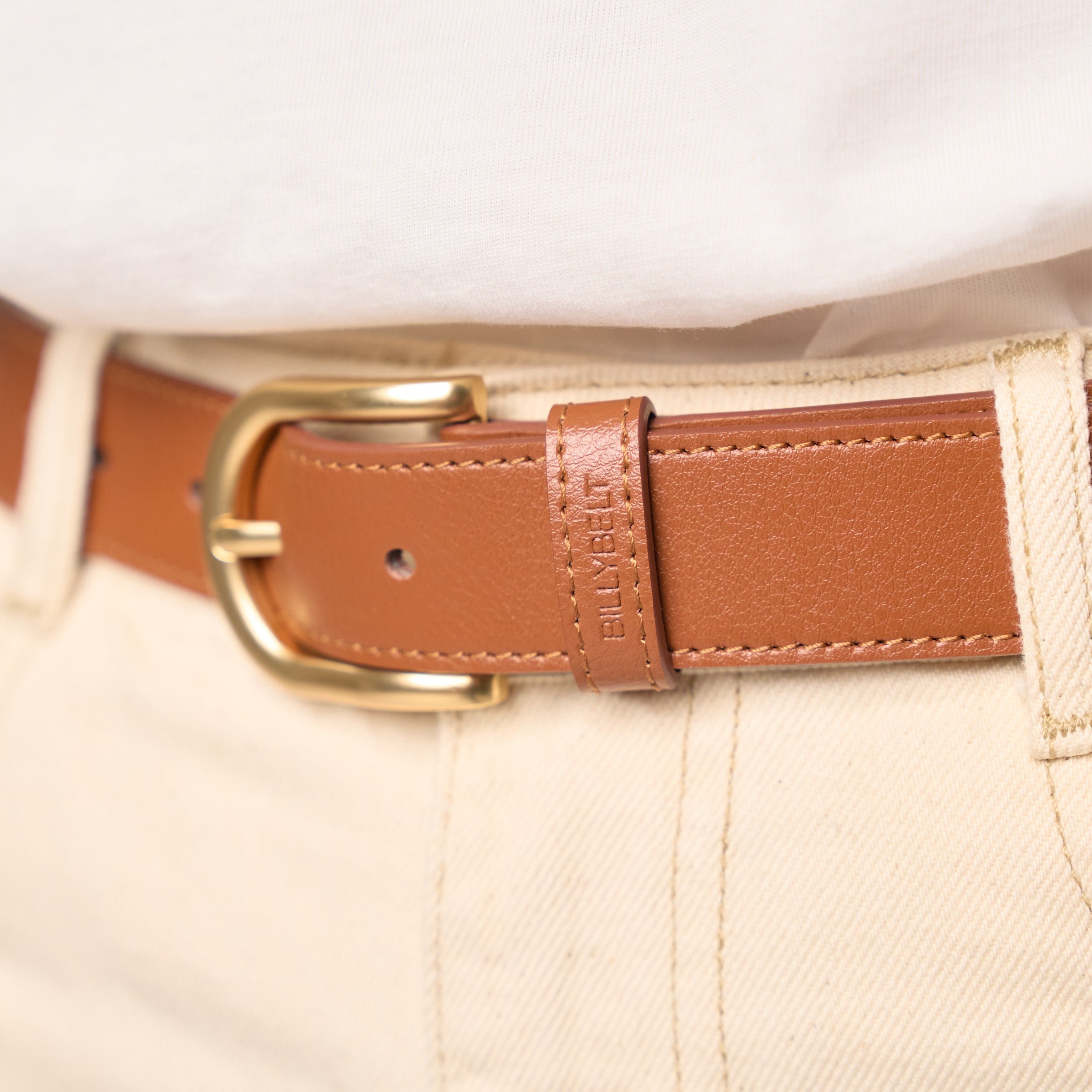 Leather belt plain BILLYBELT Brown