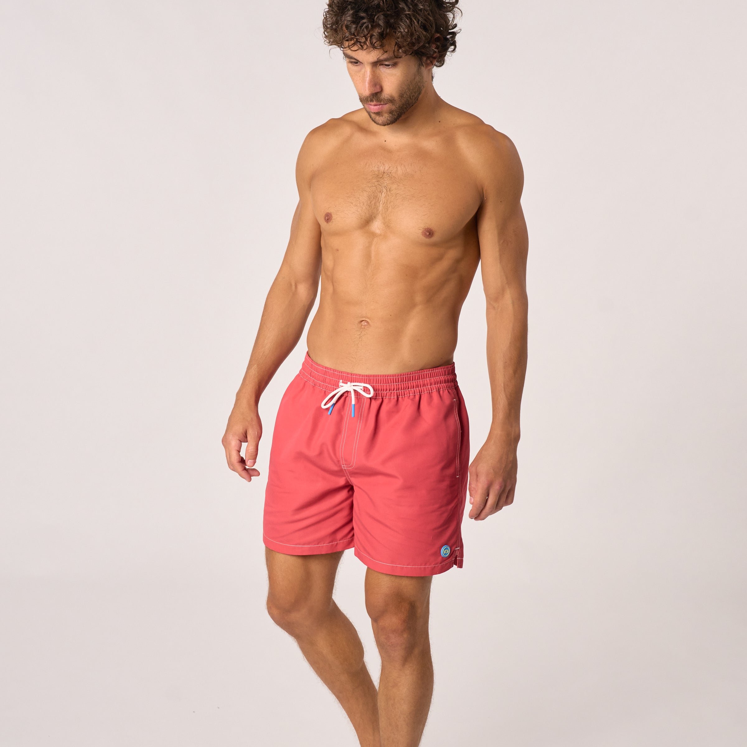 Recycled polyester swim shorts BILLYBELT Red