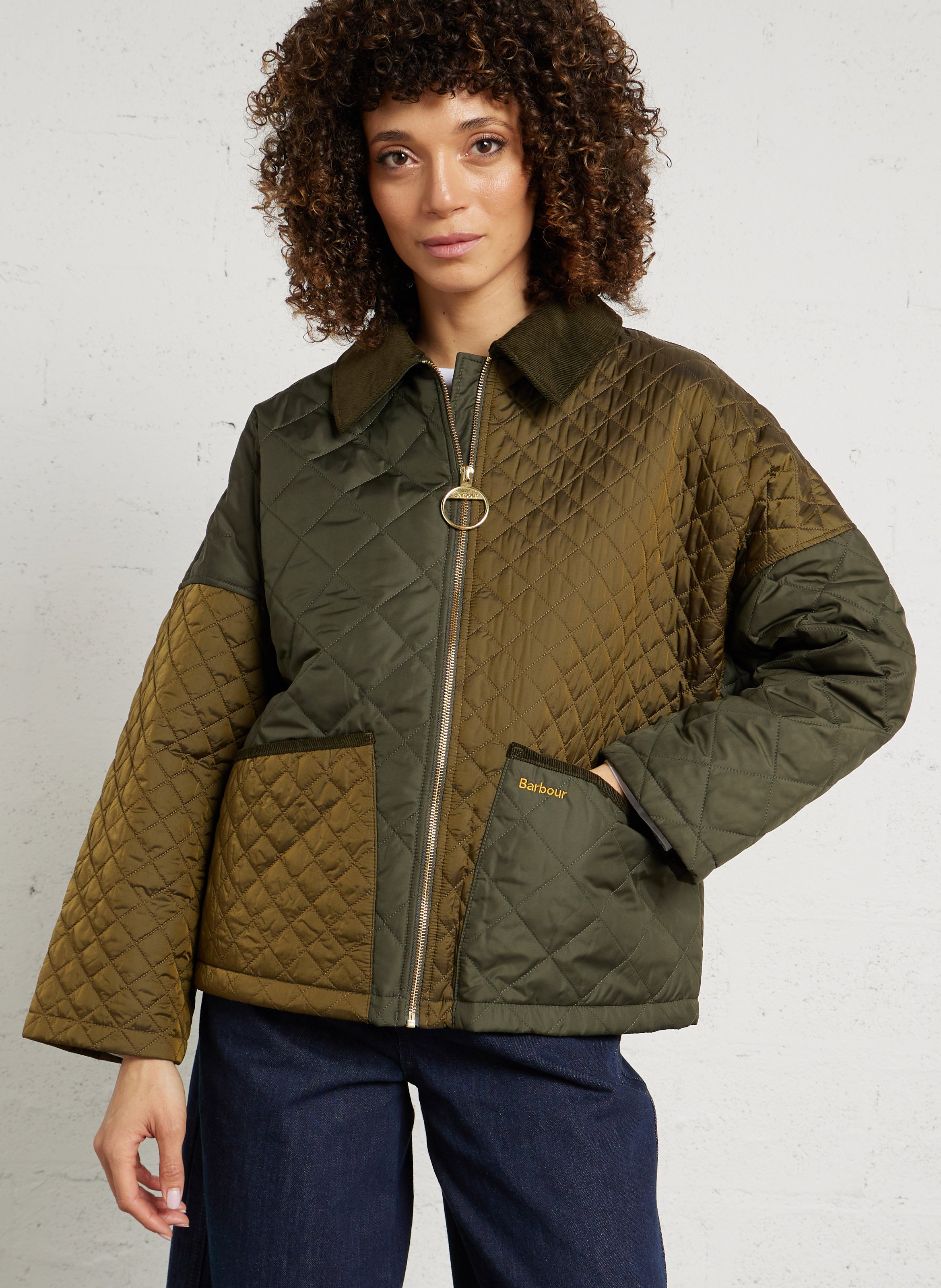 Veste ample matelassée à zip BARBOUR Vert