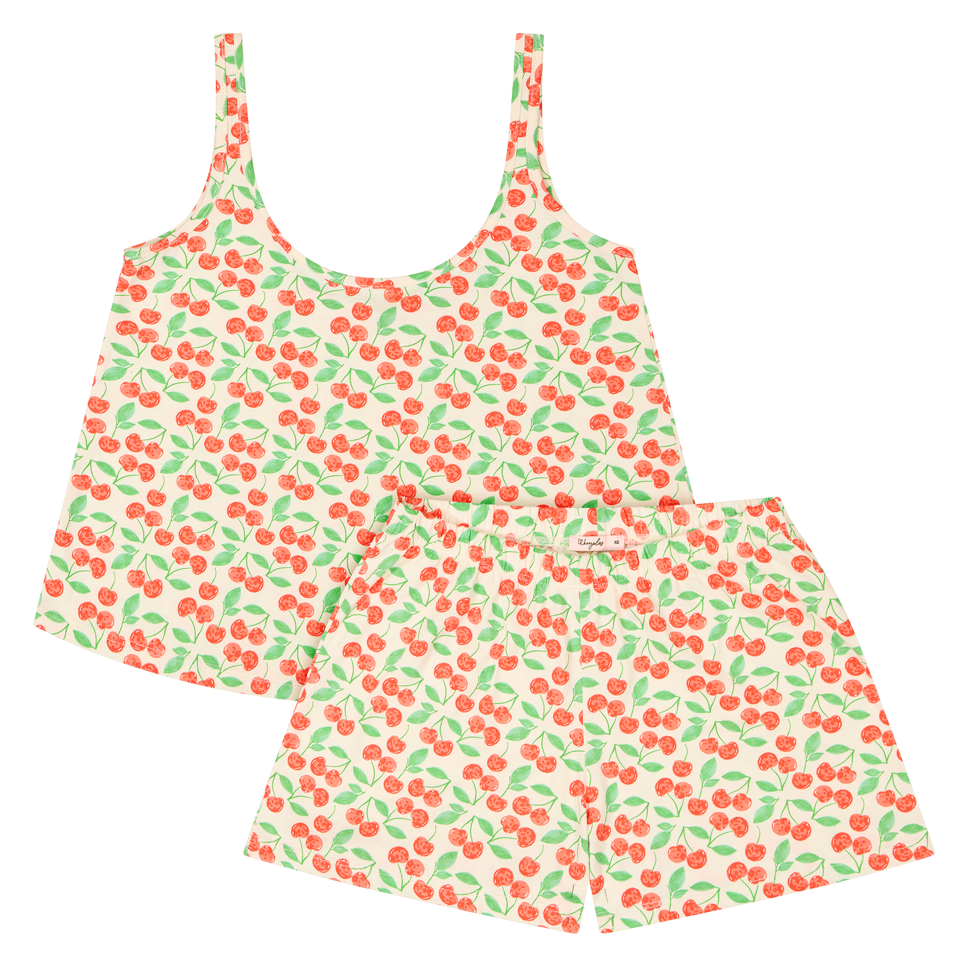 Pyjama short court imprimé en coton bio WE ARE JOLIES Blanc