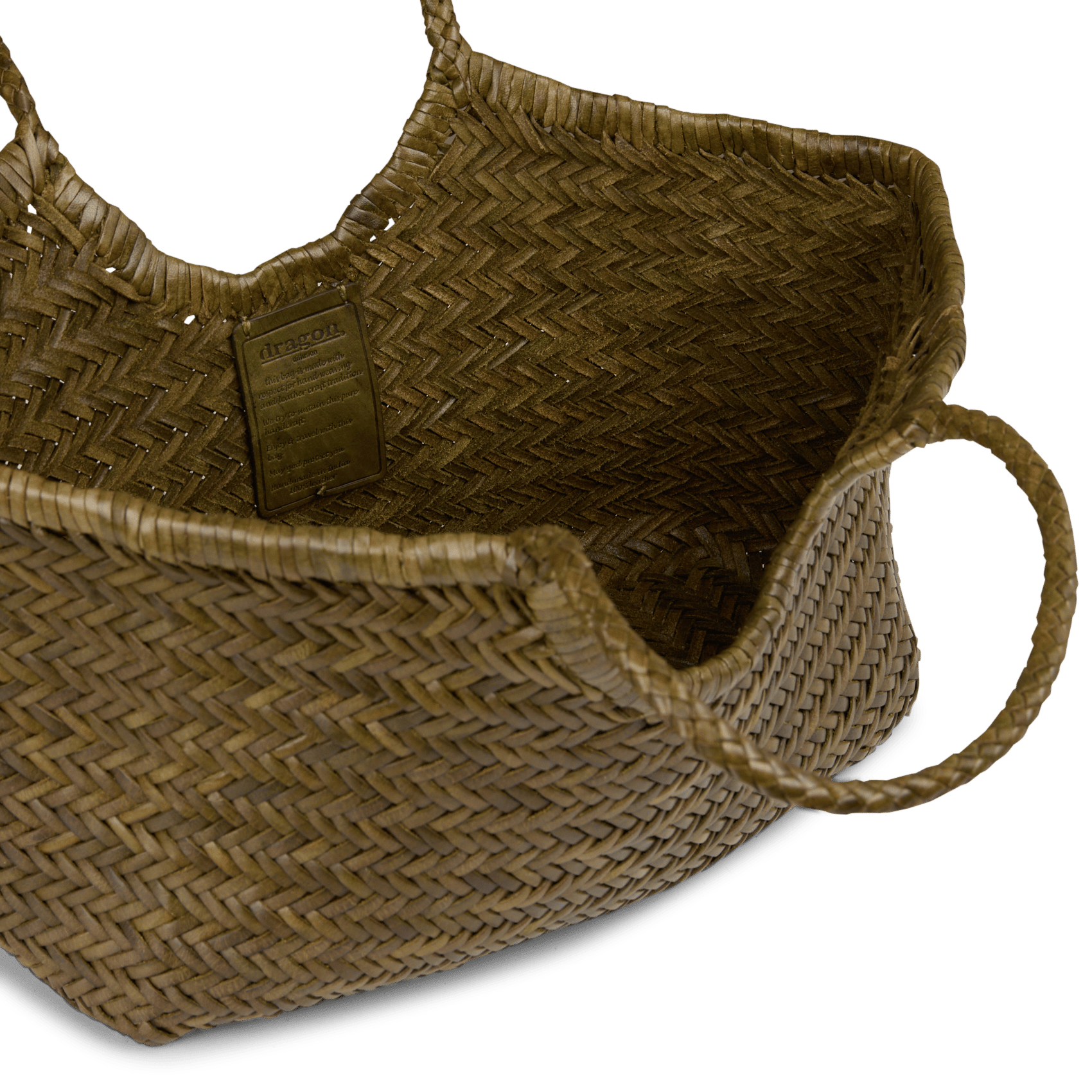 Gevlochten, leren mand DRAGON DIFFUSION Kaki