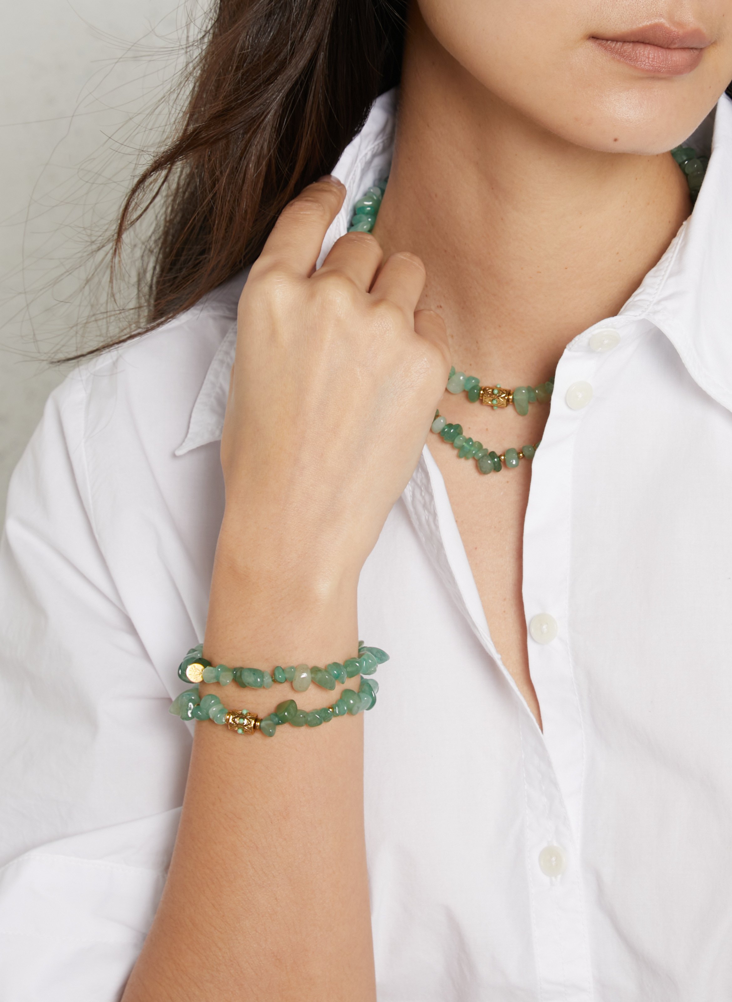 Armband met siersteentjes AU PRINTEMPS PARIS Groen