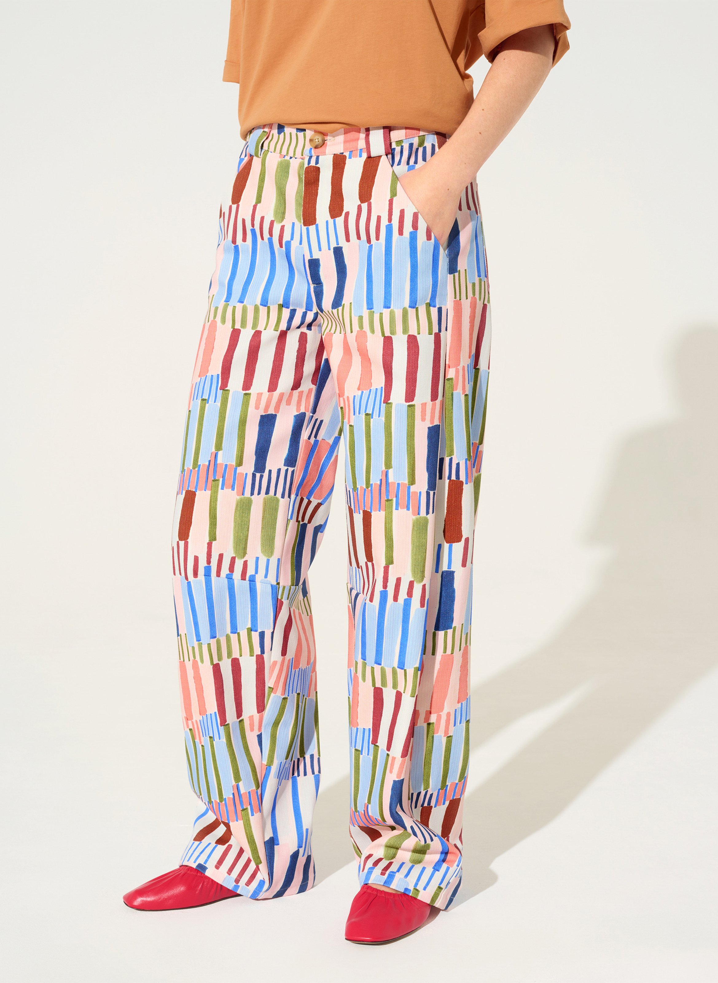 Jean ballon imprimé en coton COTELAC ACOTE Bleu