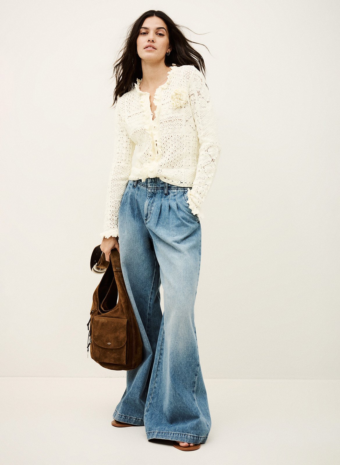 Gehaakte top met V-hals BA&SH Beige