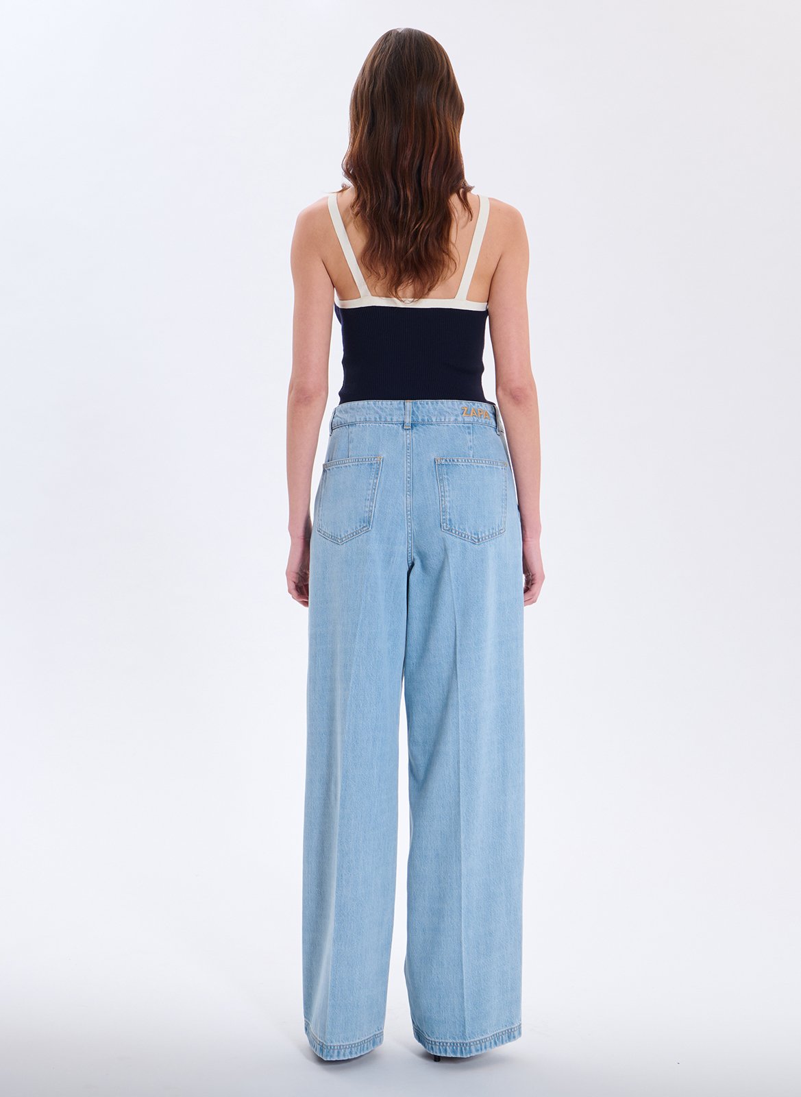 Jean large à taille haute ZAPA Bleu