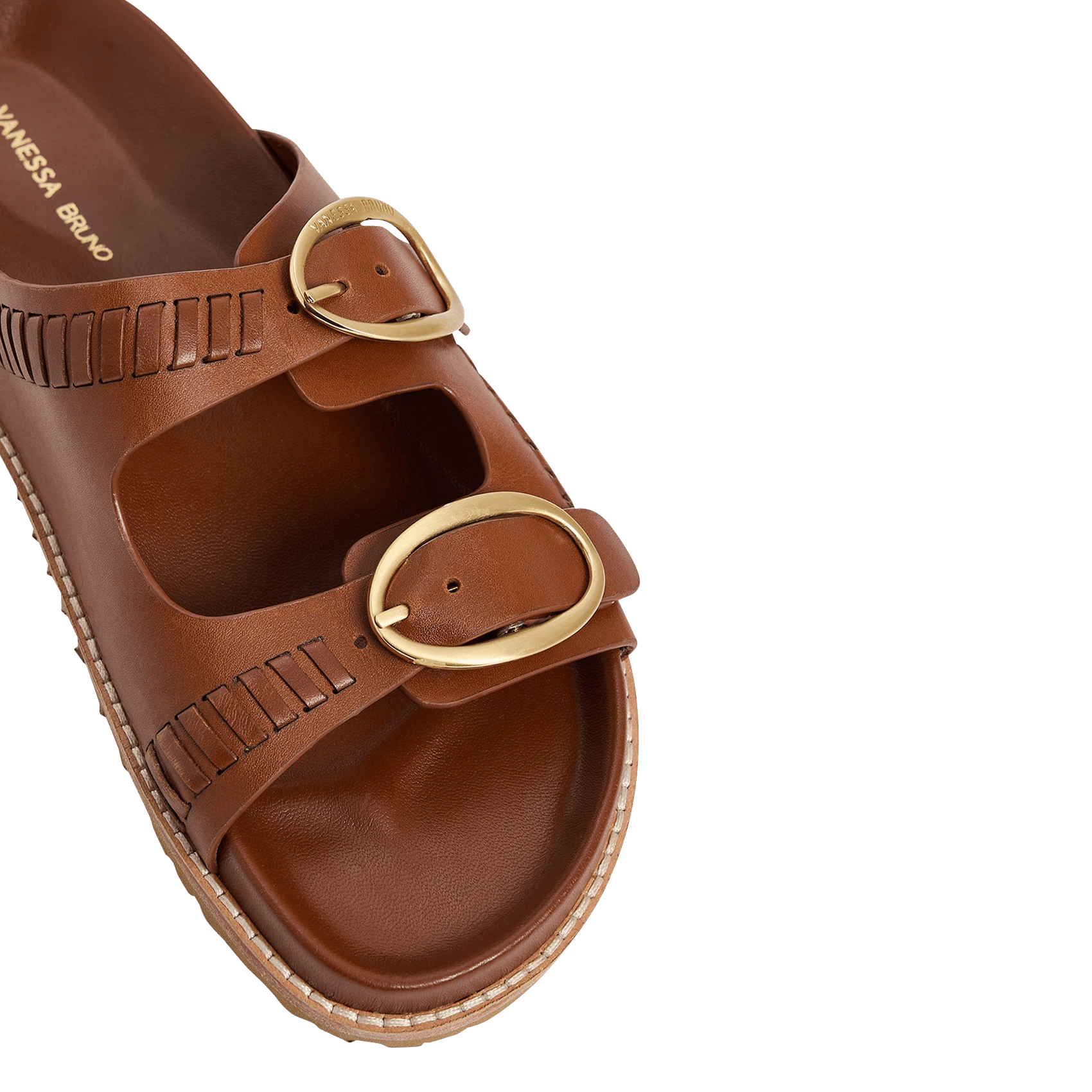 Sandales plates en cuir VANESSA BRUNO Marron