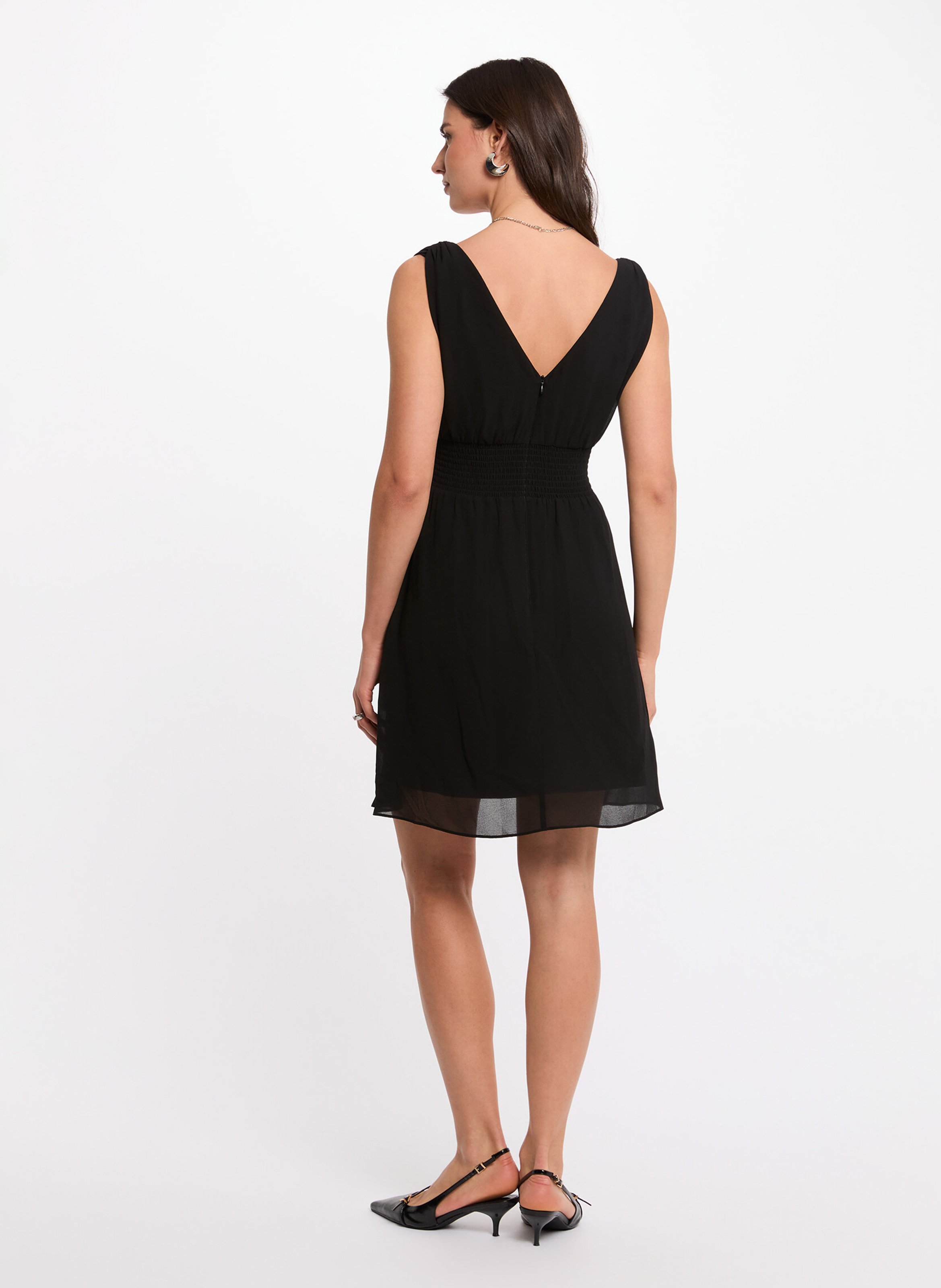 Robe courte col V  MORGAN Noir