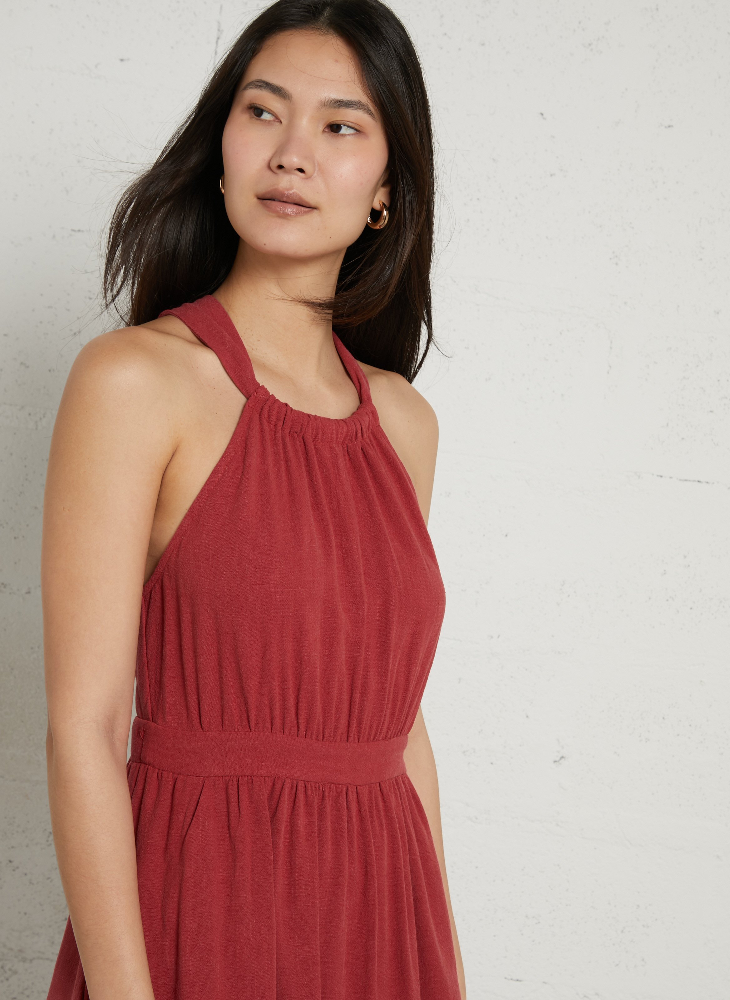 Lange, mouwloze jurk THE KORNER Rood