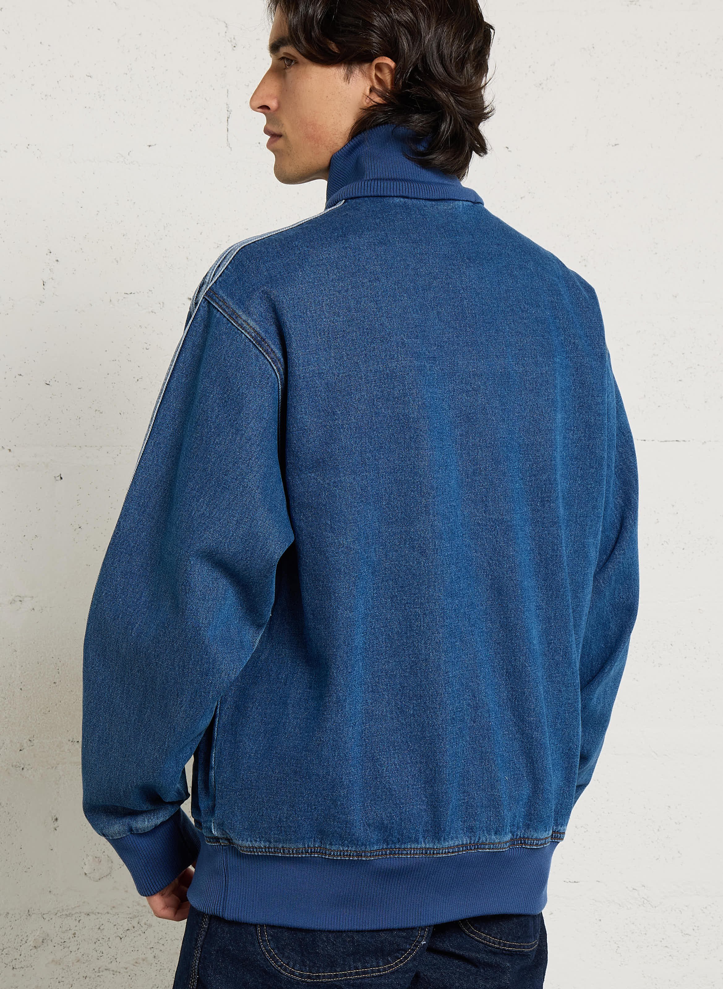 Veste en jean droite en coton ADIDAS Bleu