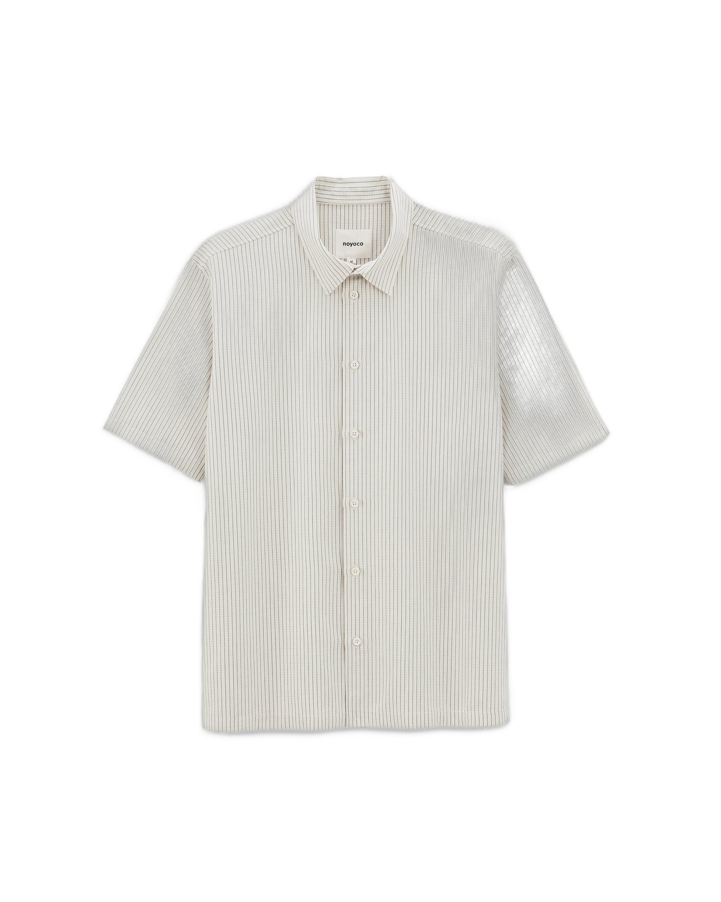 Chemise ajustée rio ecru stripes Noyoco Rouge