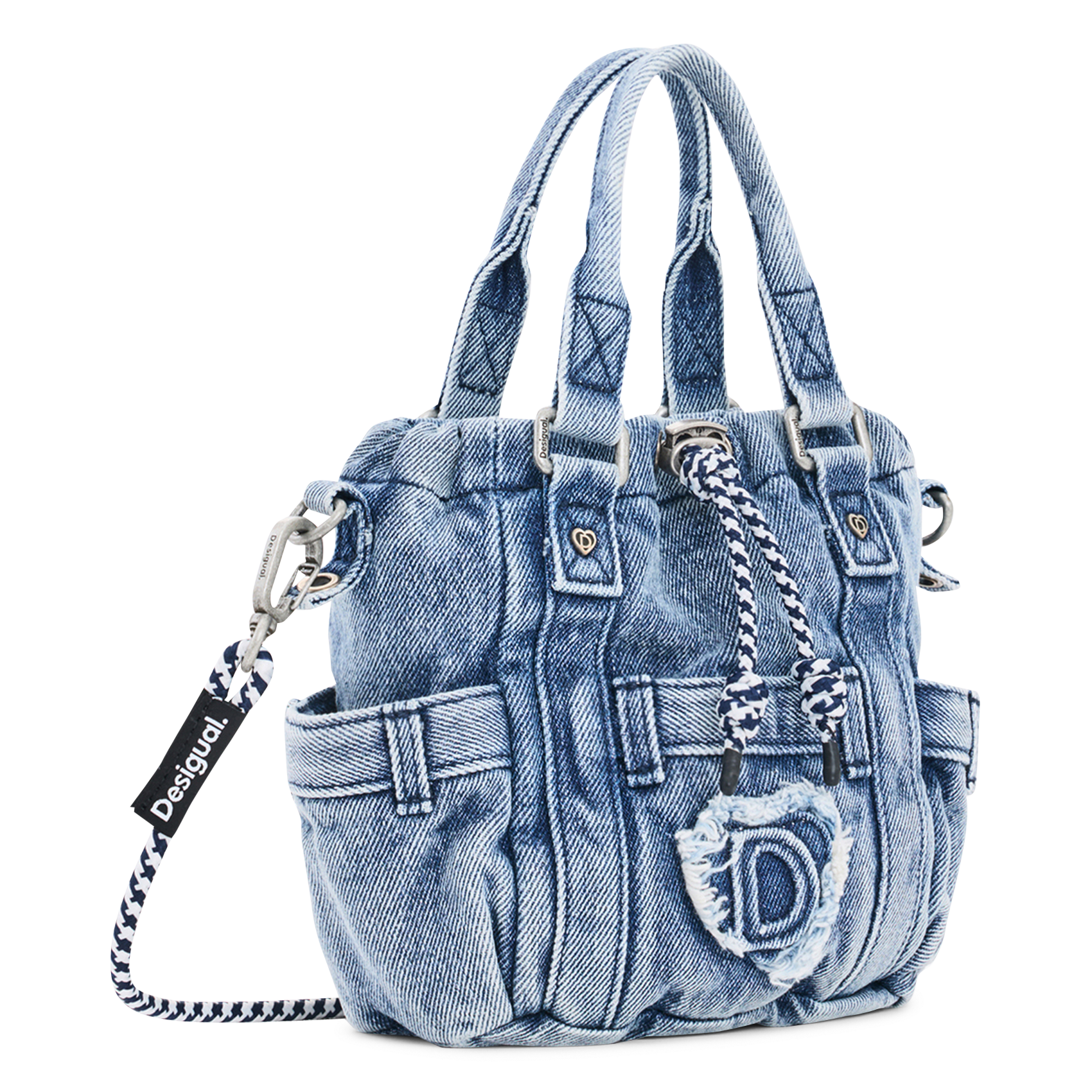 Denim handbag DESIGUAL Blue