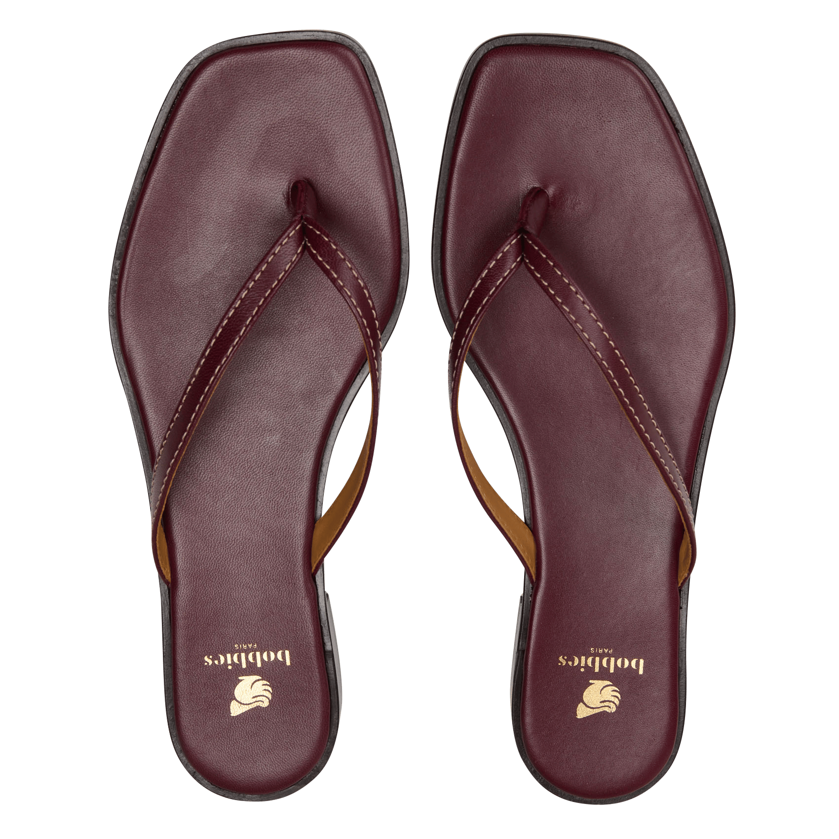 Aouda flat leather sandals BOBBIES Red