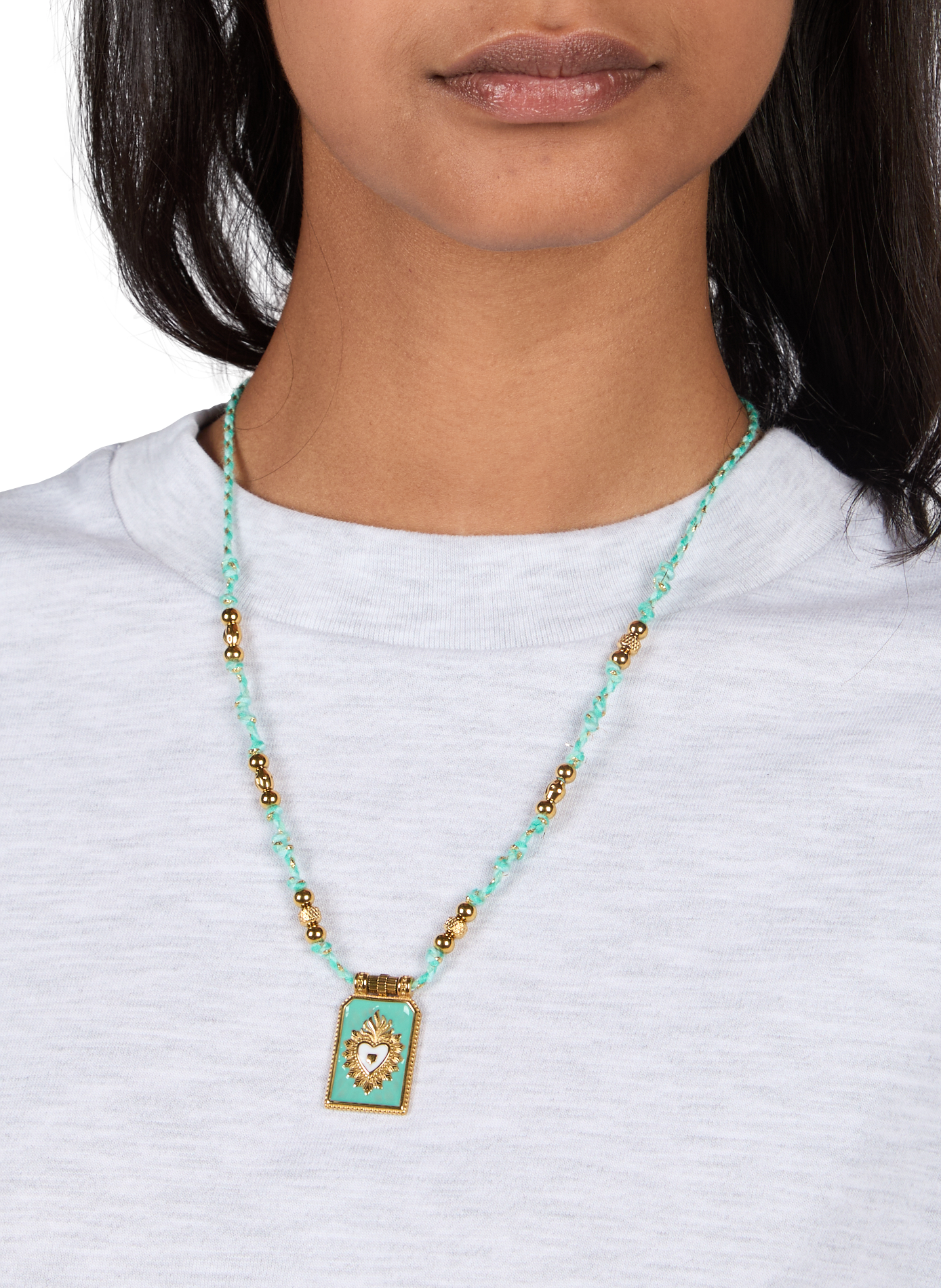 Collier en coton mélangé Vert