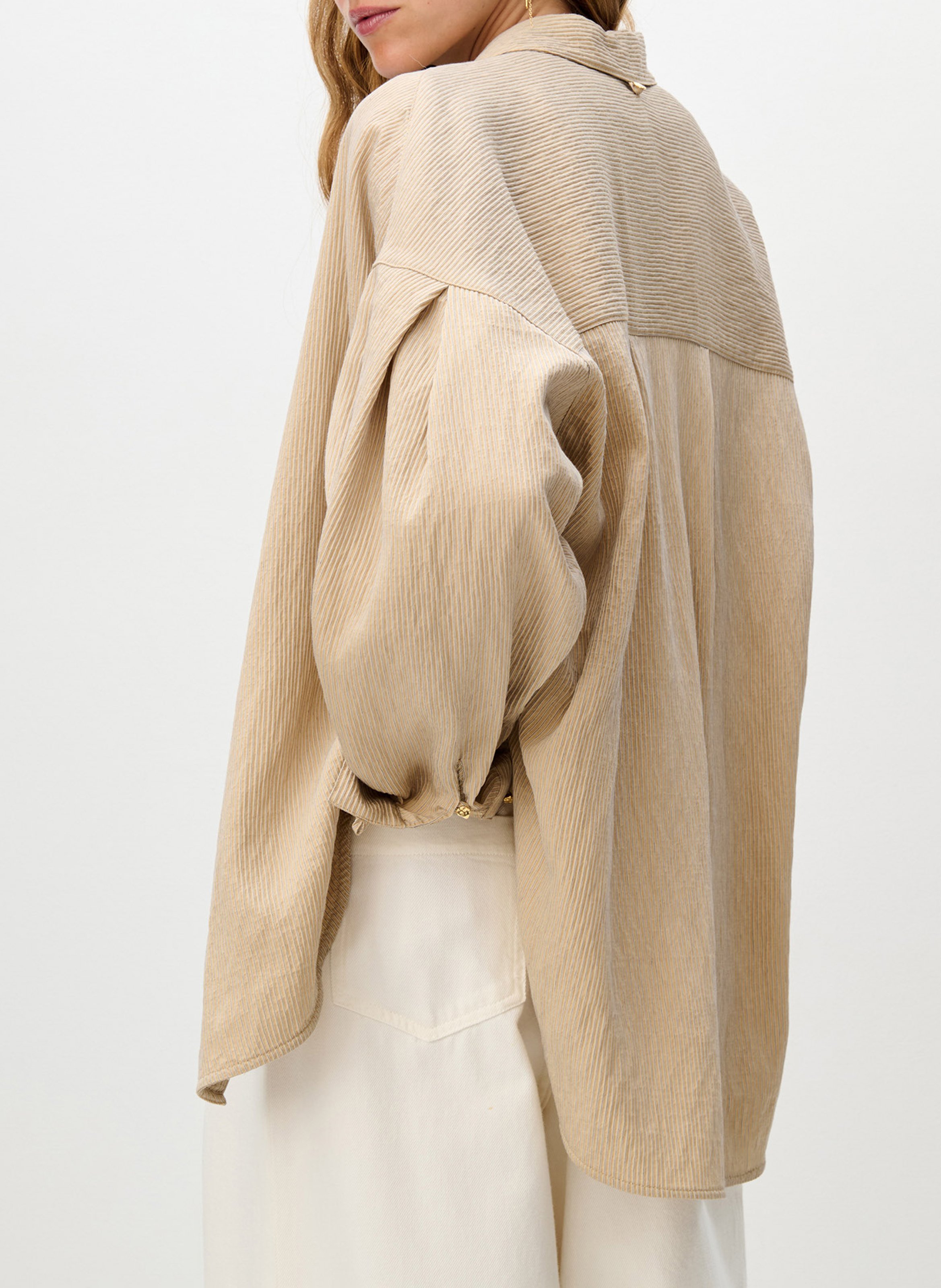 Straight shirt with classic collar SESSUN Beige
