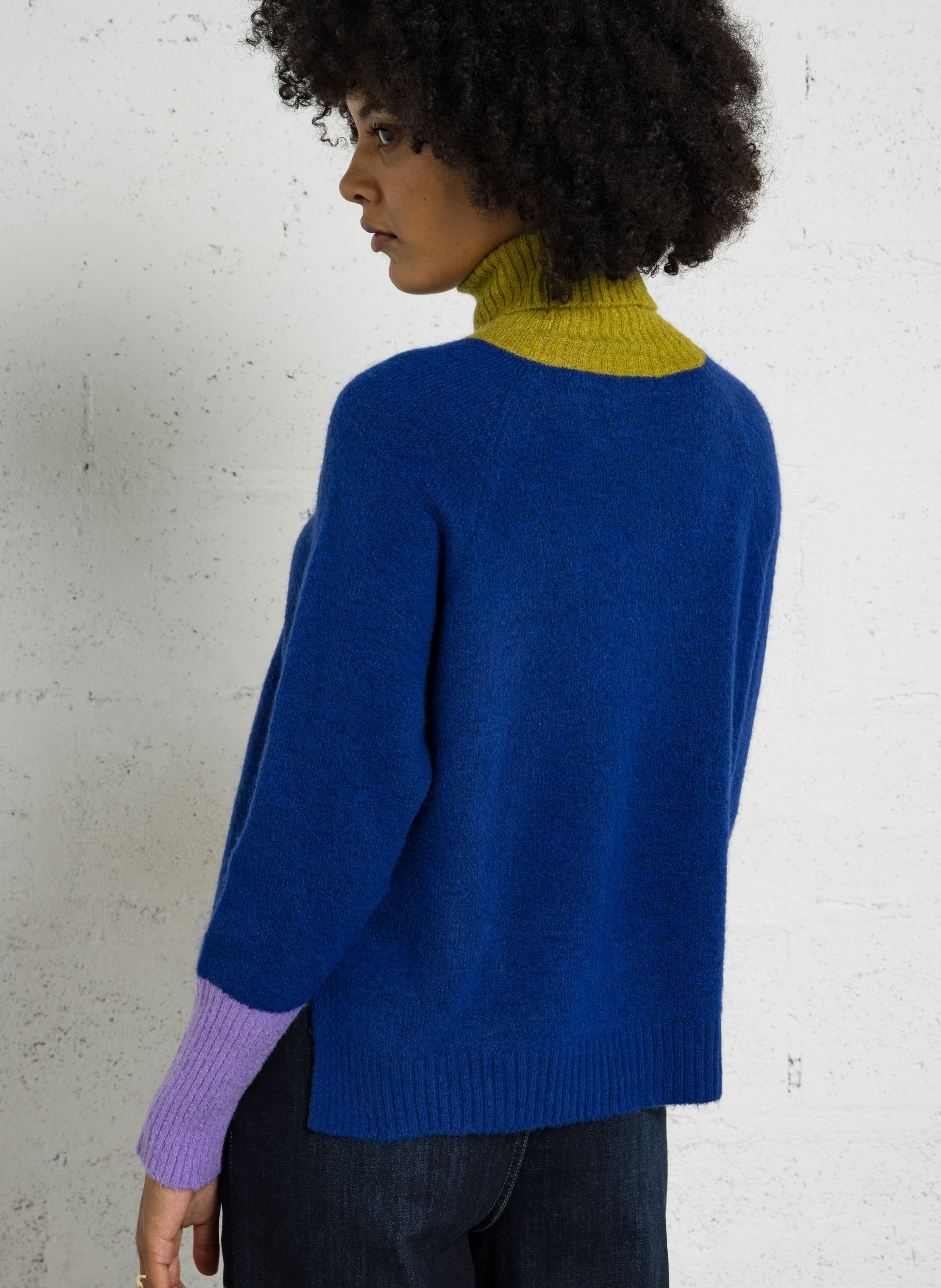 Pull ample col roulé DR BLOOM Bleu