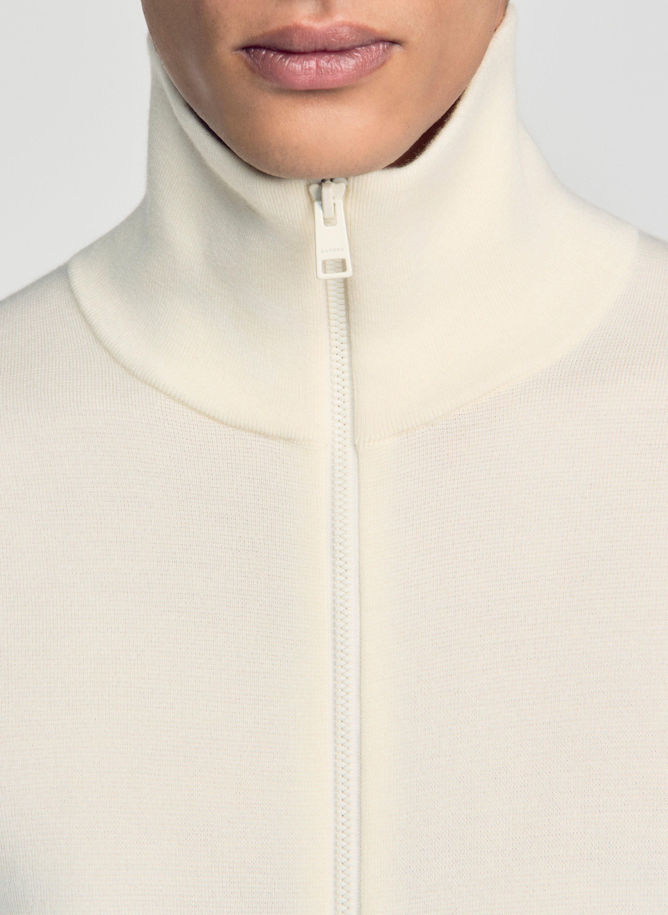 Wollen vest met rits SANDRO Beige