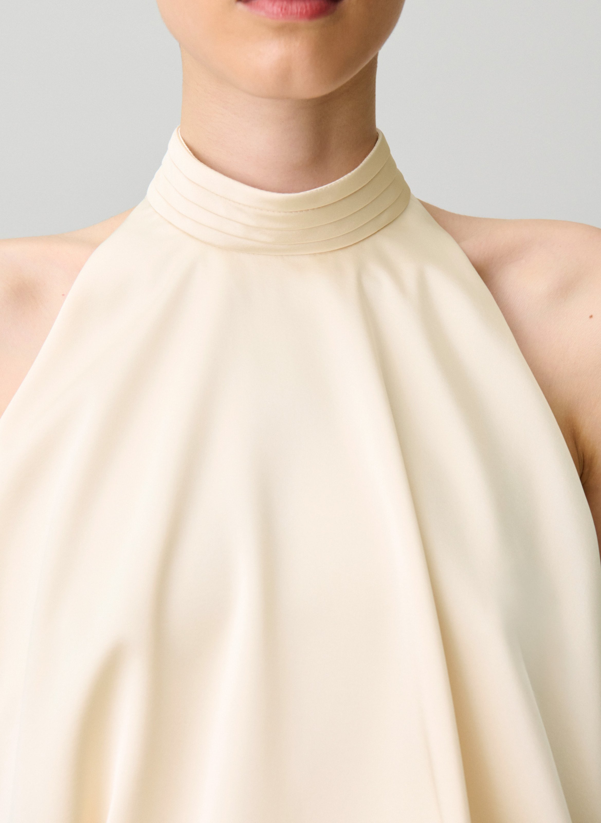 Mouwloze top met open rug in effen kleur CLAUDIE PIERLOT Wit