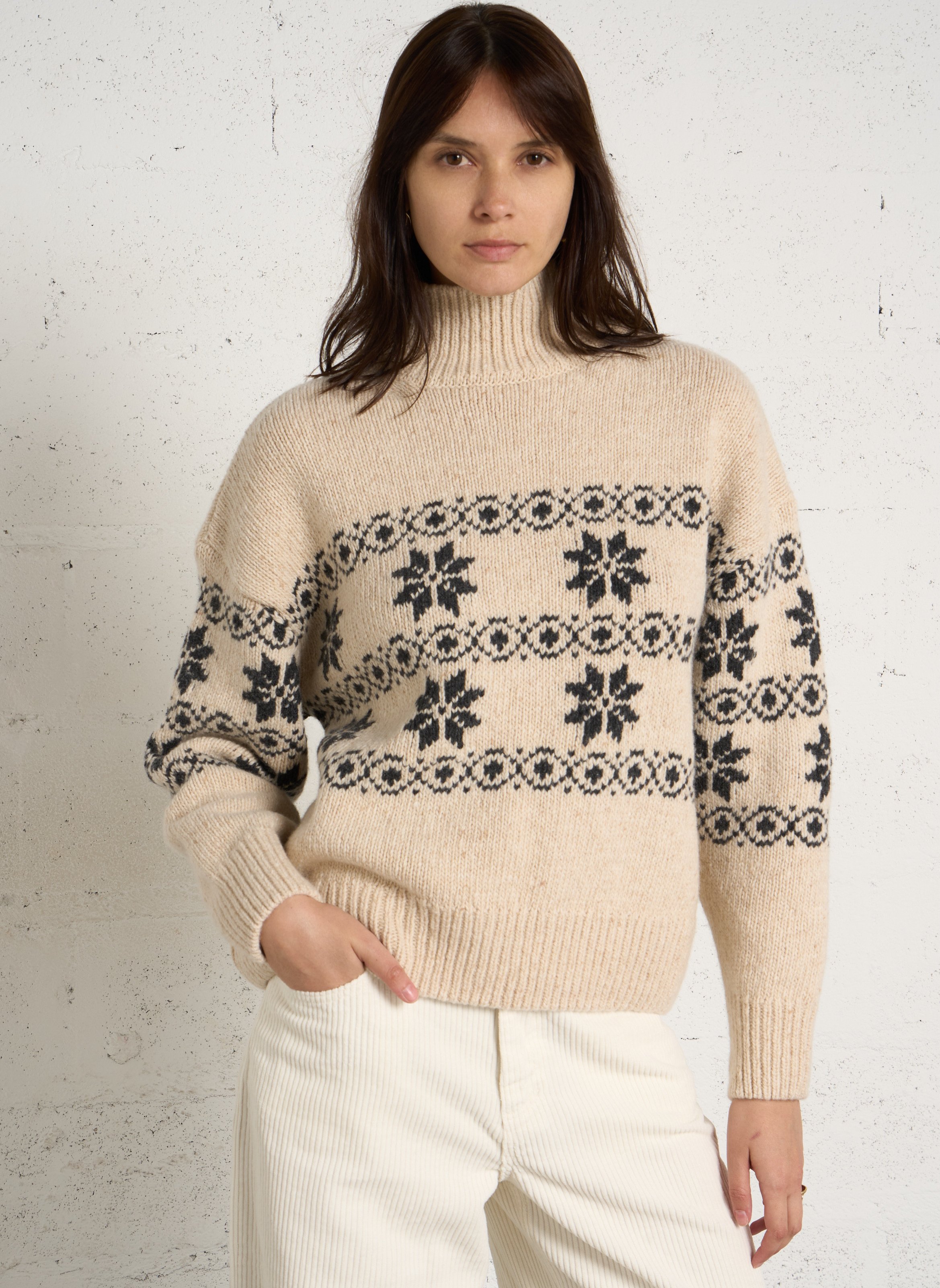 Oversized wool-blend sweater THE NEW SOCIETY Beige