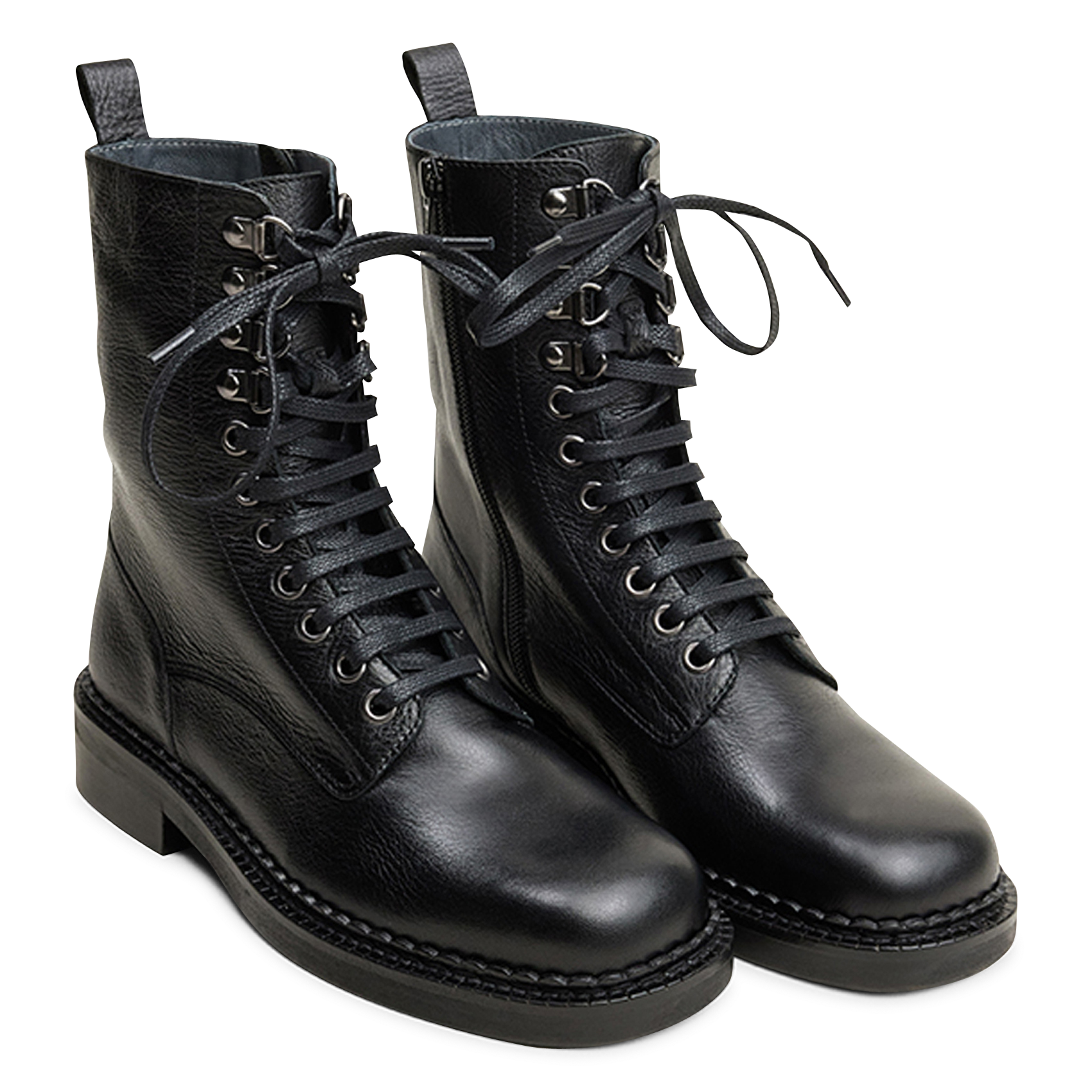 Lace-up leather ankle boots | Black JONAK Women