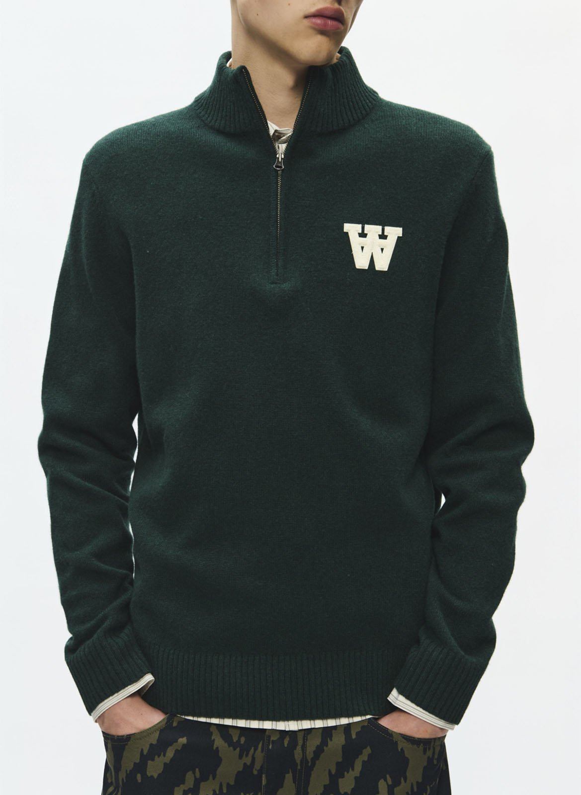 Pull droit en laine | Vert WOOD WOOD Homme