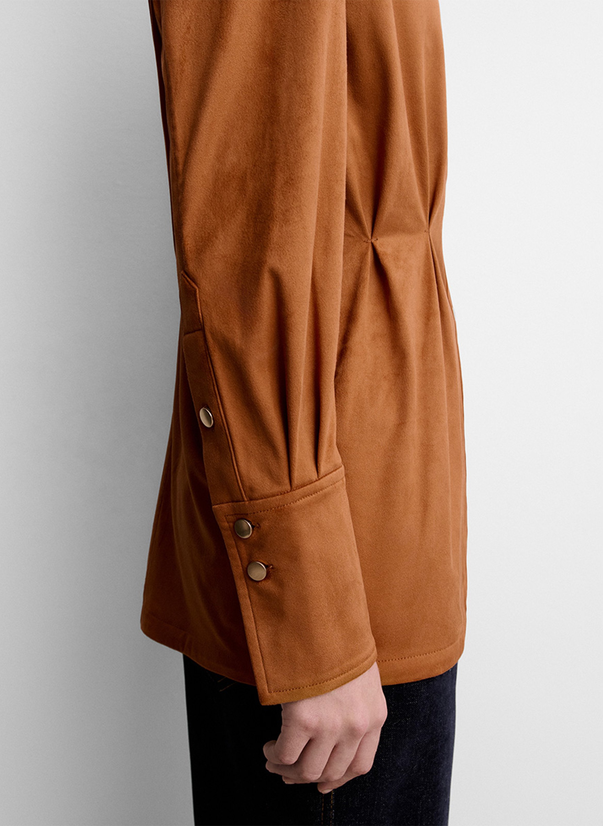 Fitted button-down shirt in a solid color SIMORRA Orange