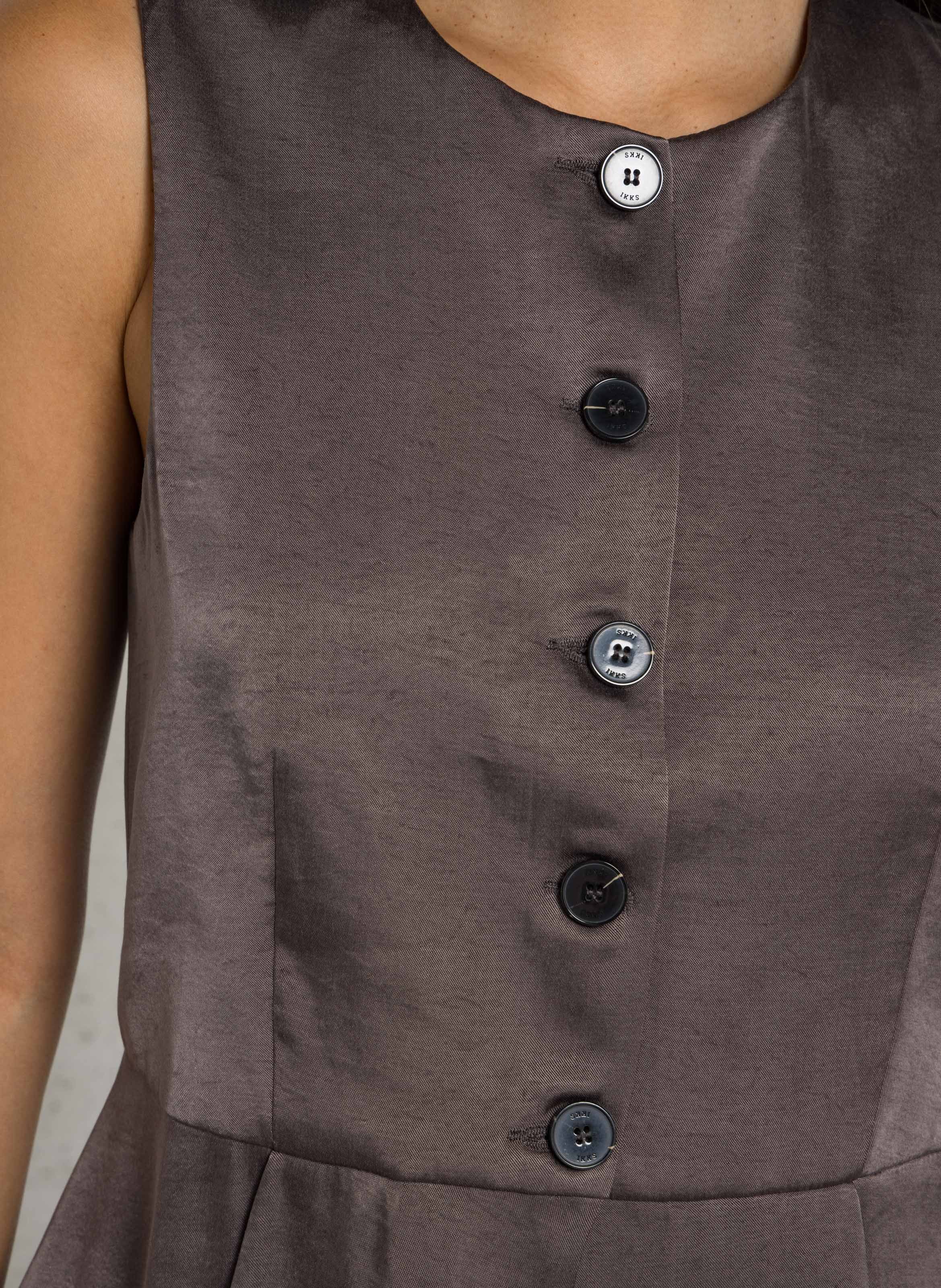 Gilet tailleur sans manches uni IKKS Gris