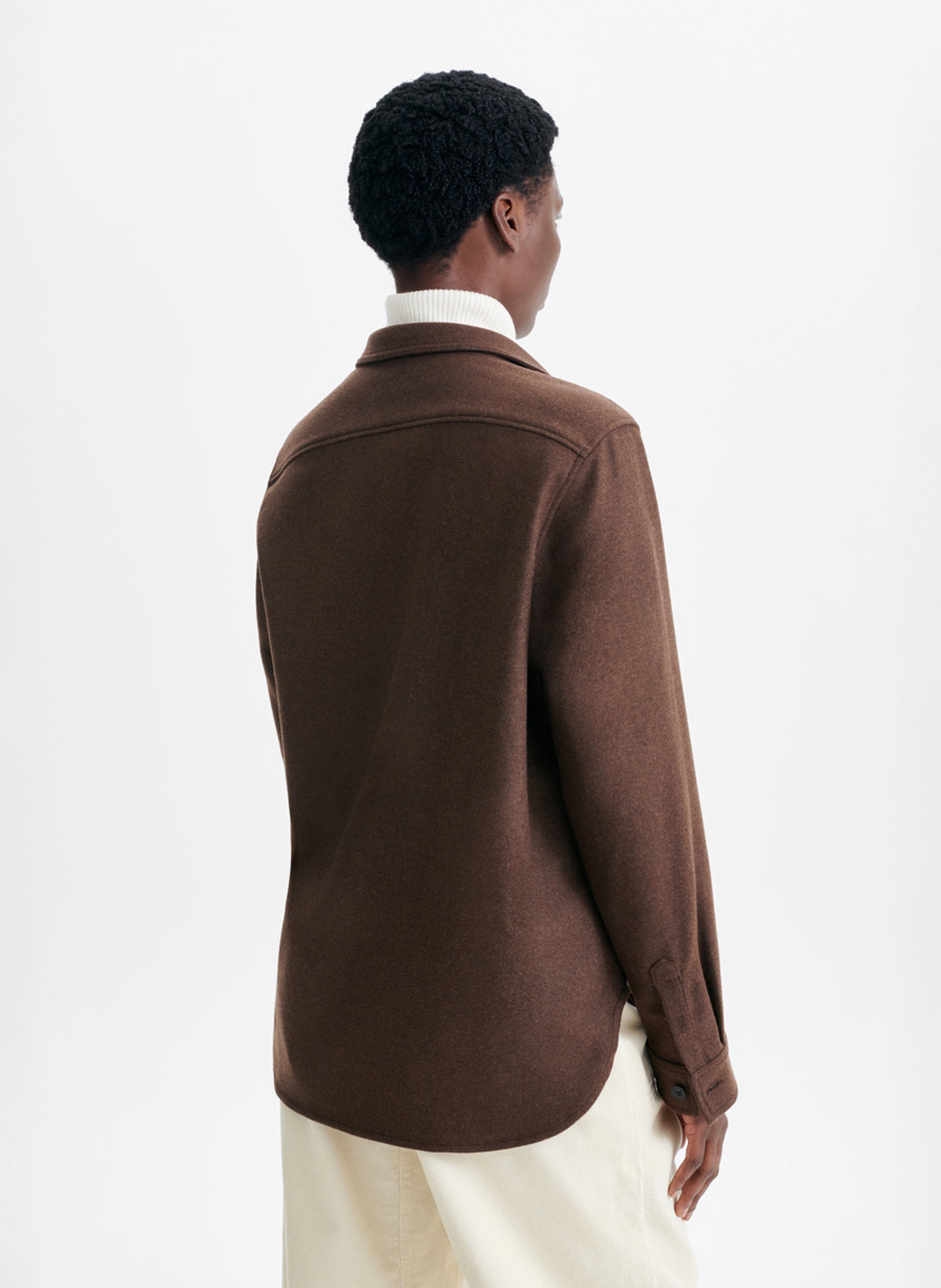 Wool-blend shirt with classic collar VANESSA BRUNO Brown